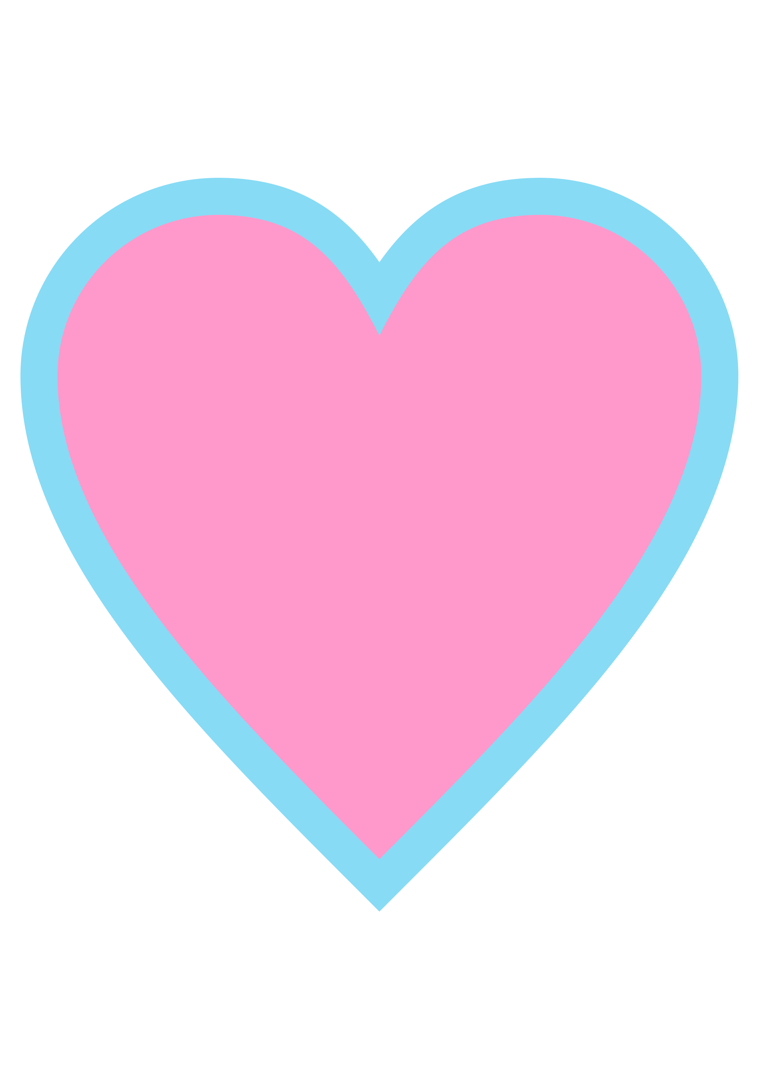 Coração azul com rosa desenho ilustração fundo transparente pack de imagens coloridas png