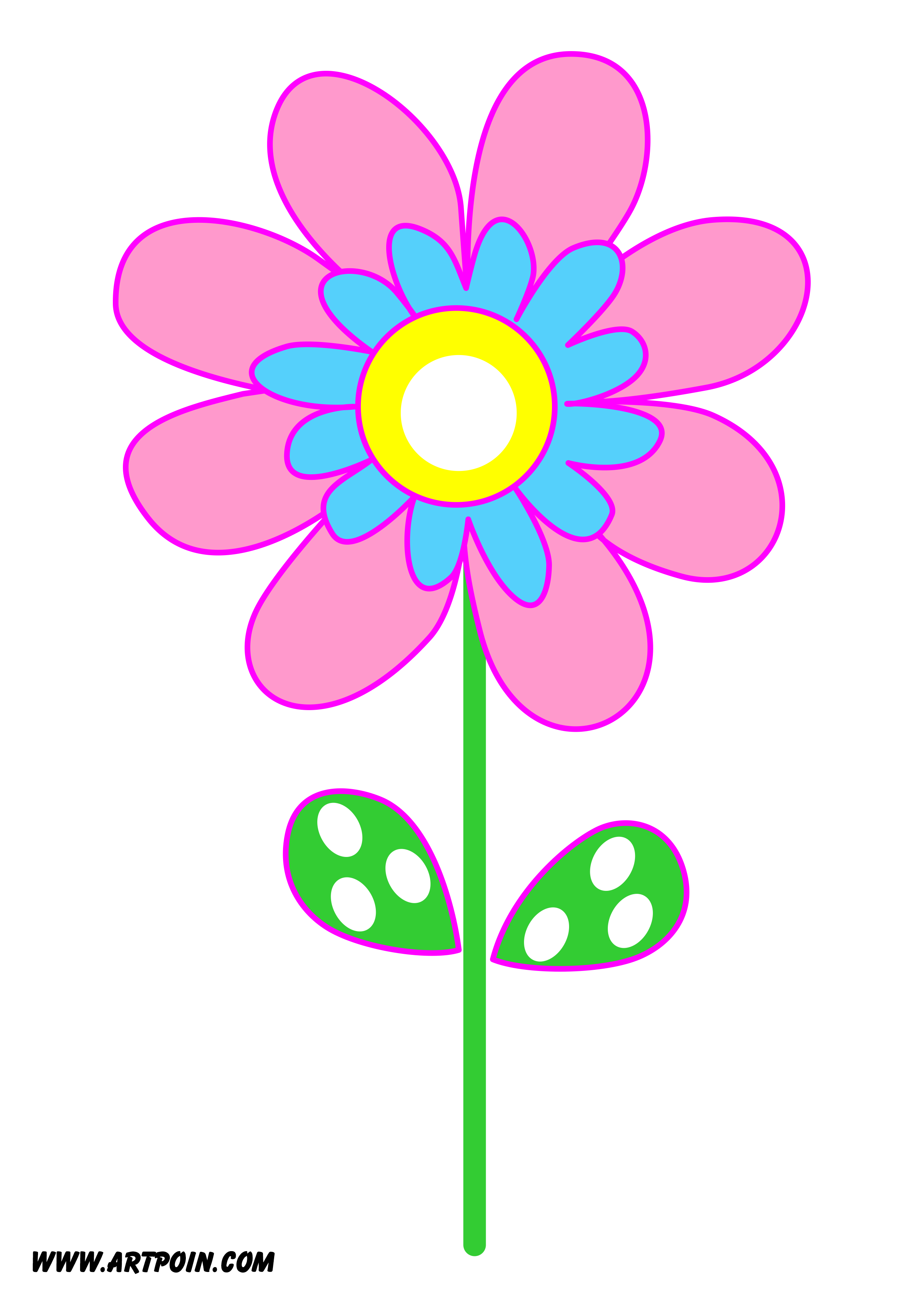 Florzinha bonitinha azul com rosa imagem sem fundo ilustração desenho png