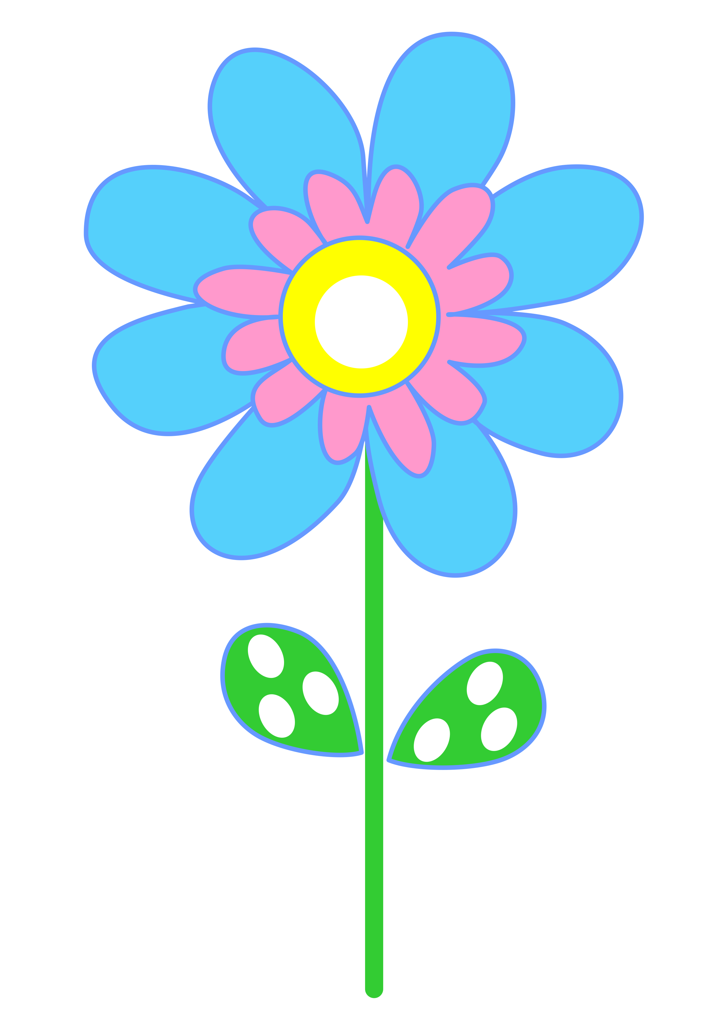 Florzinha bonitinha azul com rosa imagem sem fundo ilustração desenho papelaria png