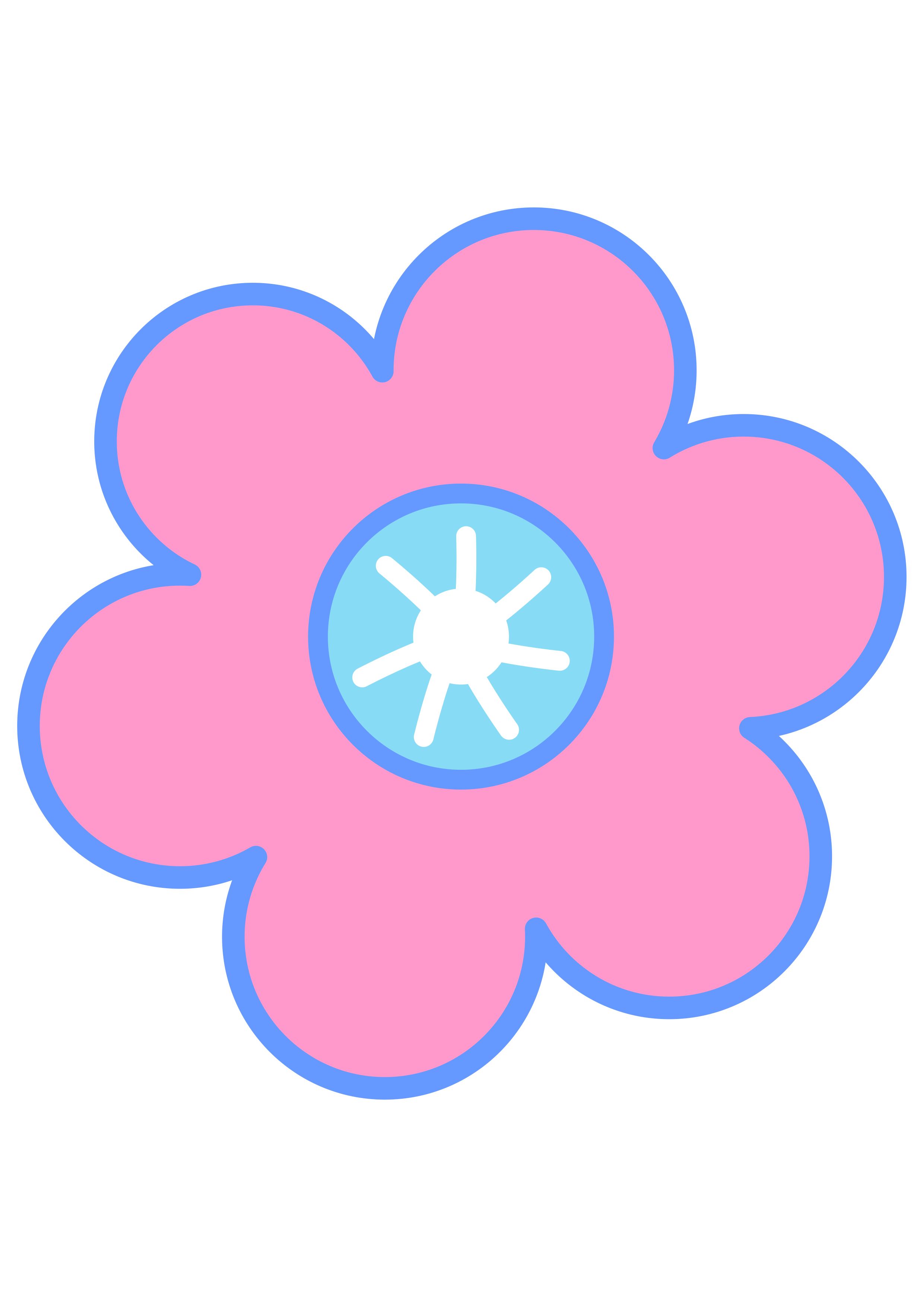 Flor bonitinha azul com rosa imagem sem fundo ilustração desenho papelaria personalizados png