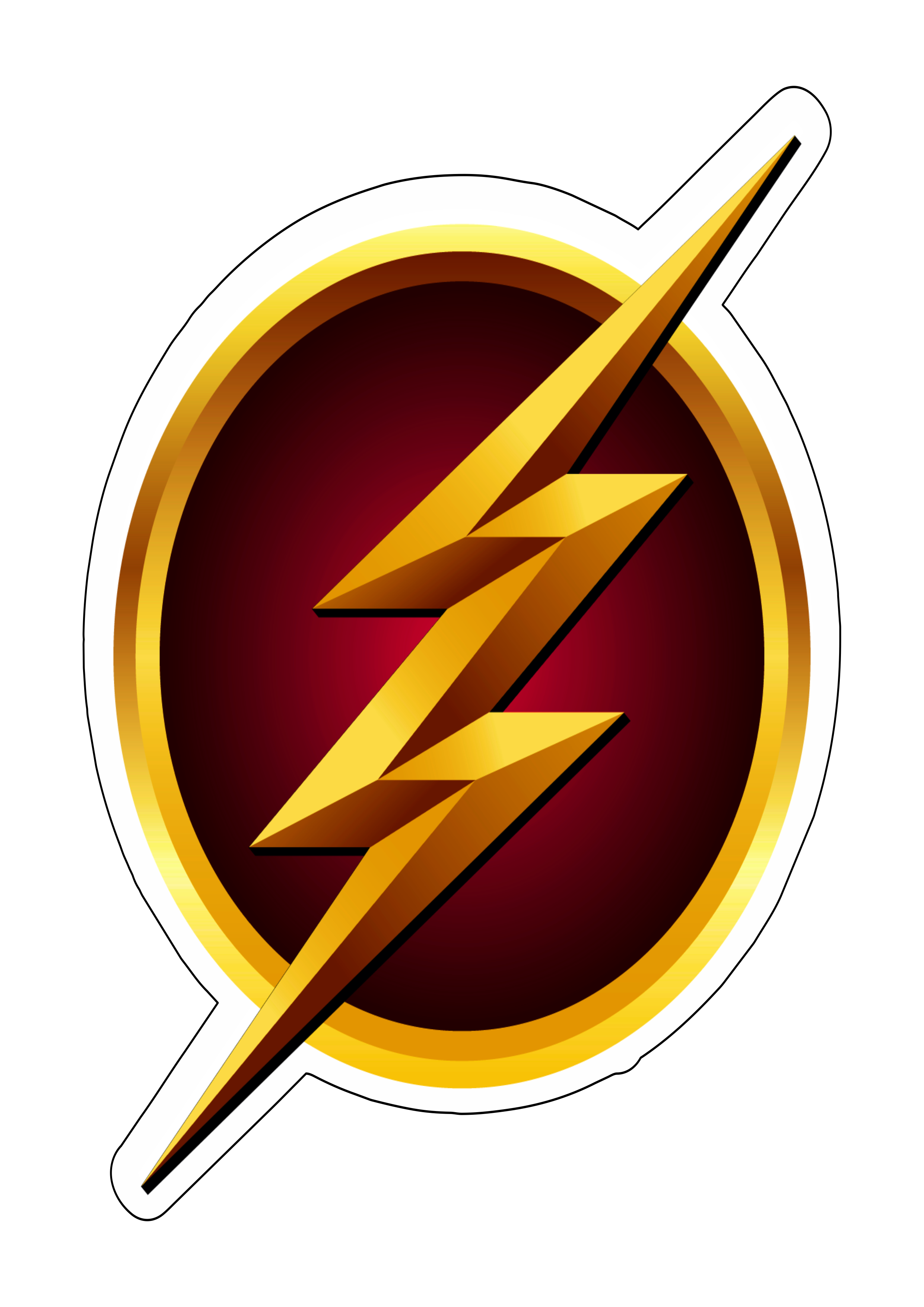 Logo The flash raio vermelho ilustração fundo transparente png
