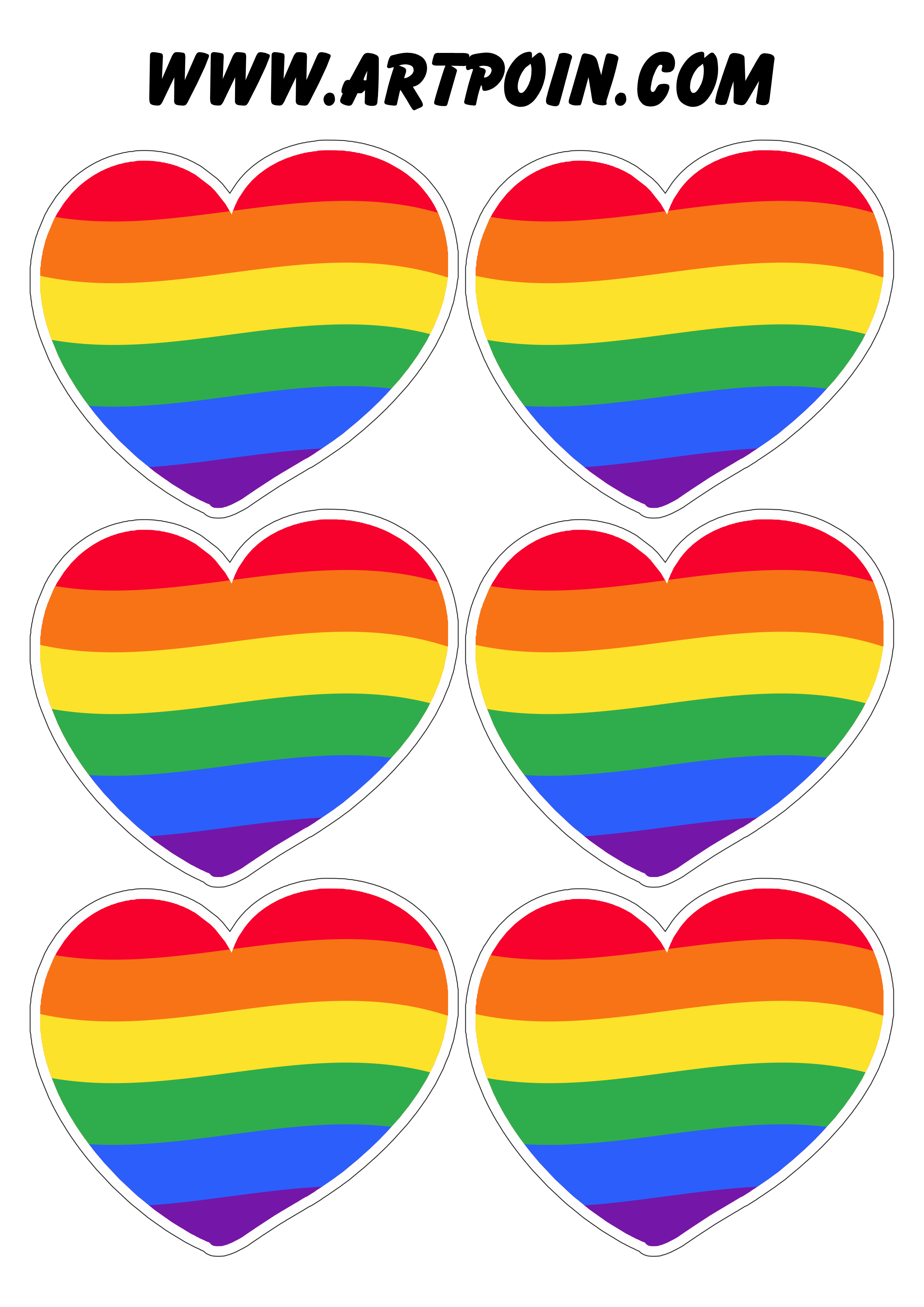 Coração LGBTQIA+ adesivos tags stickers dia do orgulho lgbt 6 imagens png