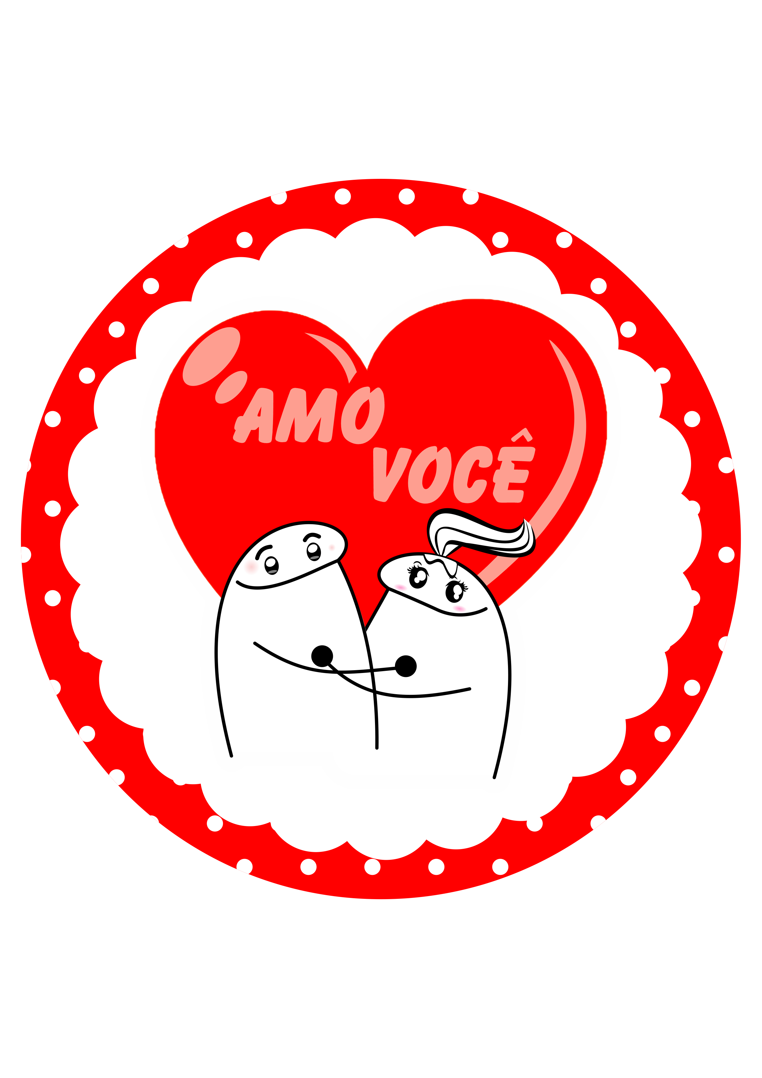 Amo você dia dos namorados adesivo tag sticker painel redondo artes gráficas png
