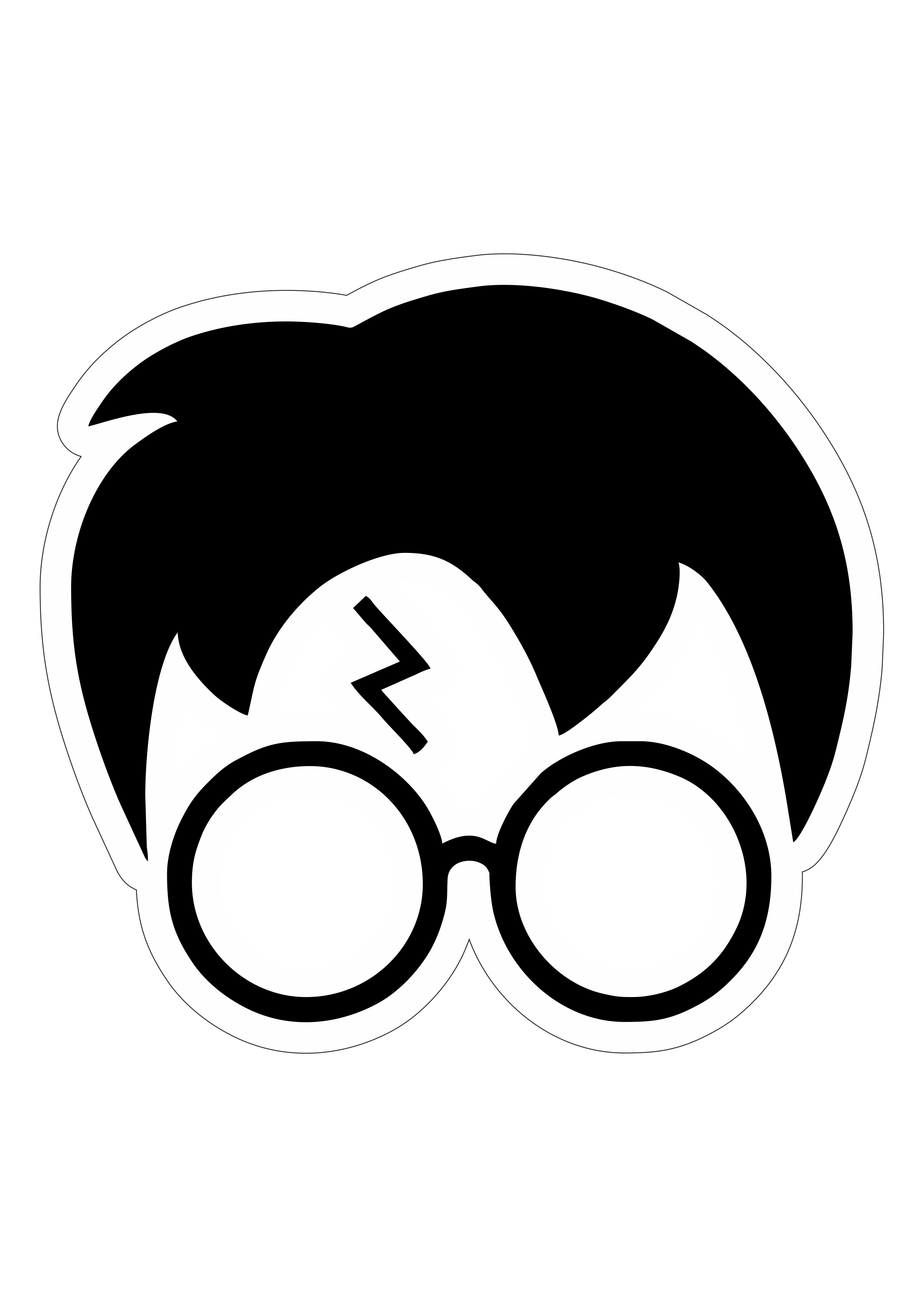 Desenho simples logo Harry Potter artes gráficas em preto e branco estampa logomarca png