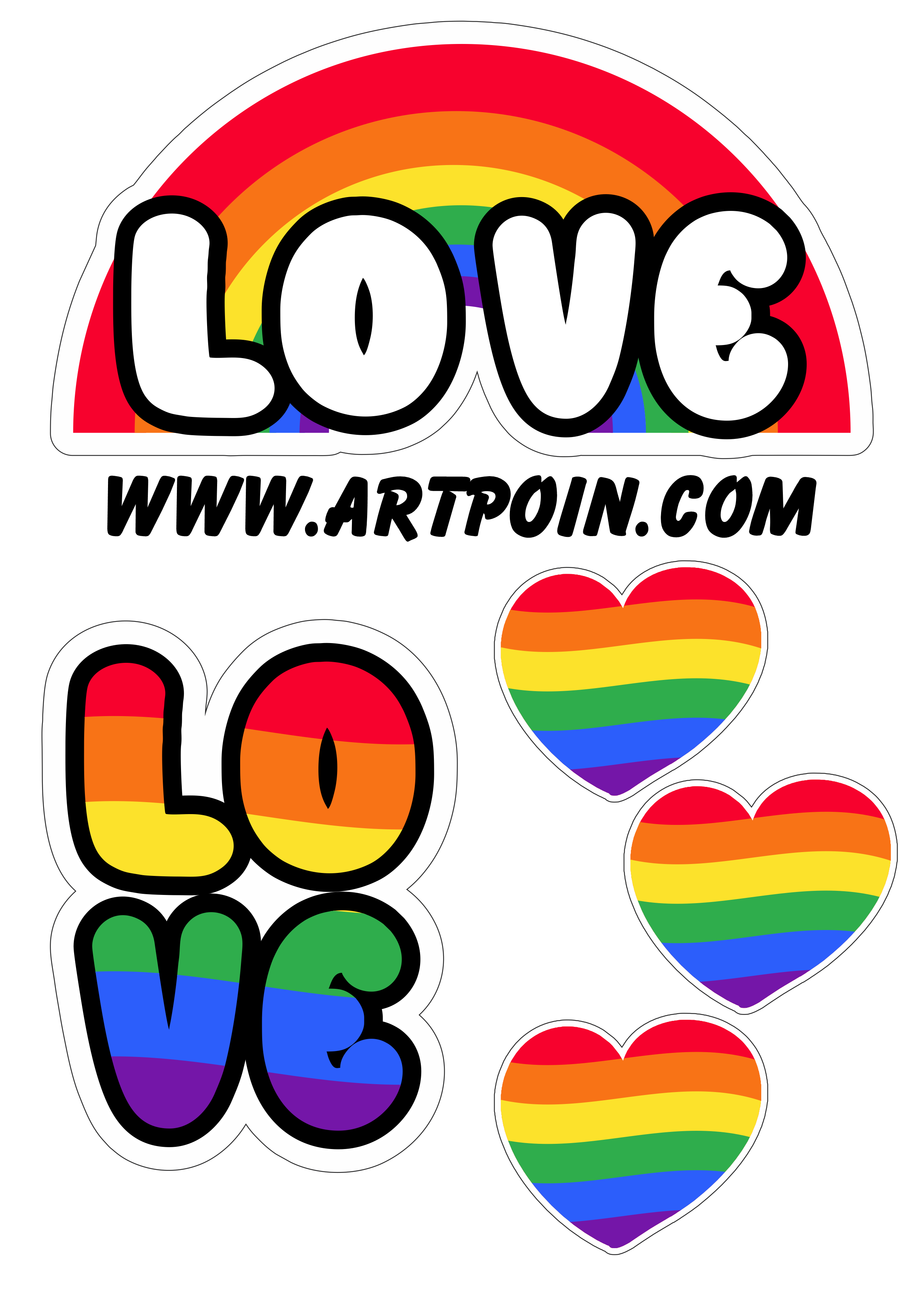 Baixar topo de bolo orgulho LGBT artes coloridas arco-íris para imprimir design grátis png