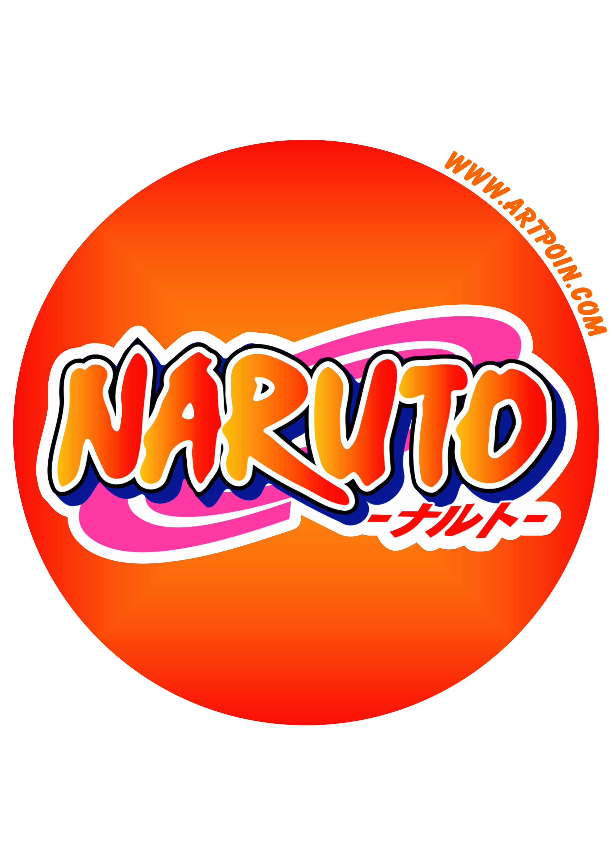 Naruto logomarca decoração de festa adesivo tag sticker painel artes gráficas design imagem fundo transparente png