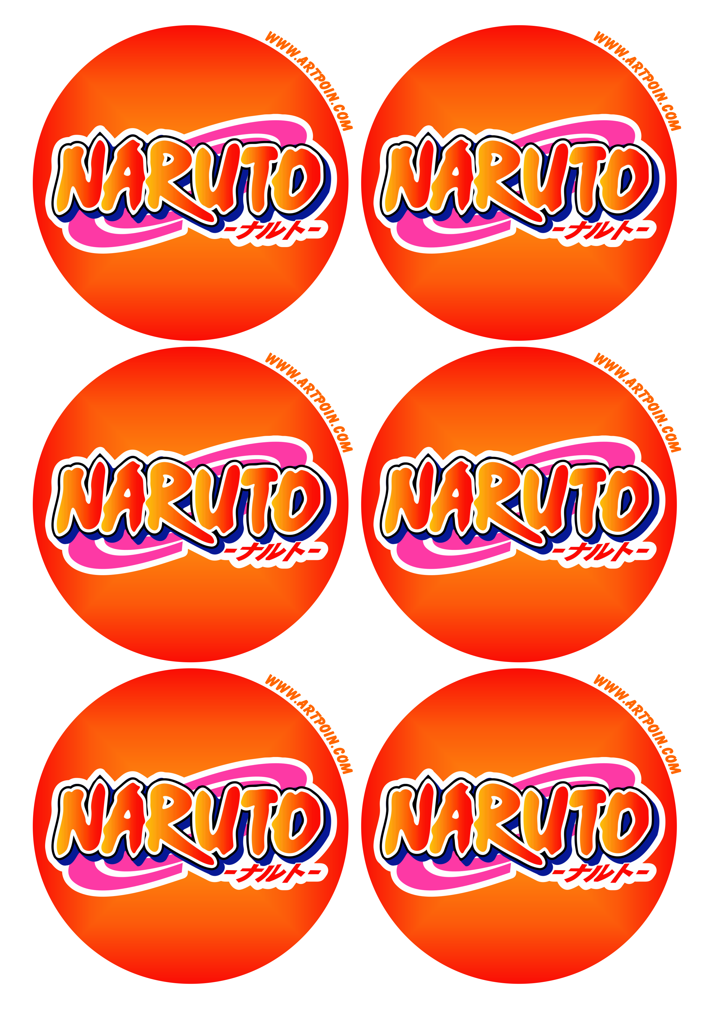 Naruto anime decoração de festa adesivo tag sticker artes gráficas design imagem fundo transparente 6 imagens png