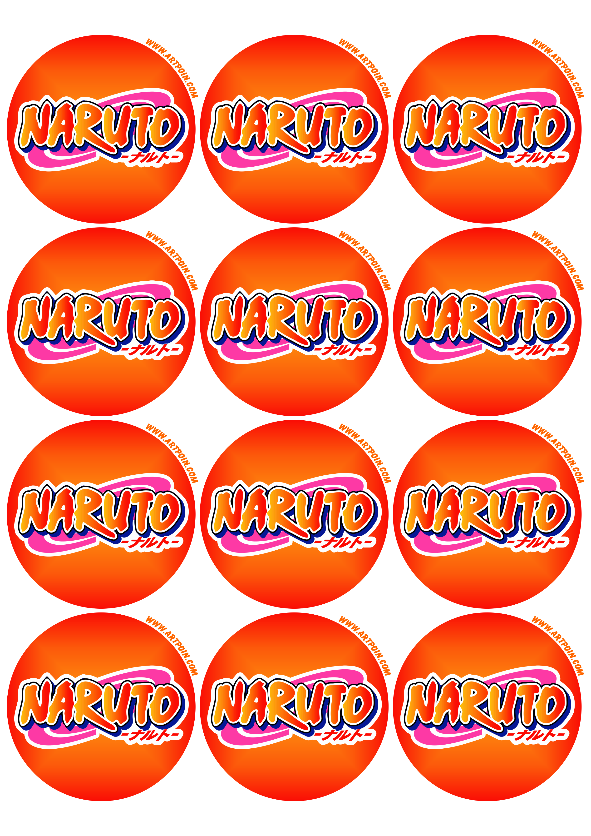 Naruto anime decoração de festa adesivo tag sticker artes gráficas design imagem fundo transparente 12 imagens png