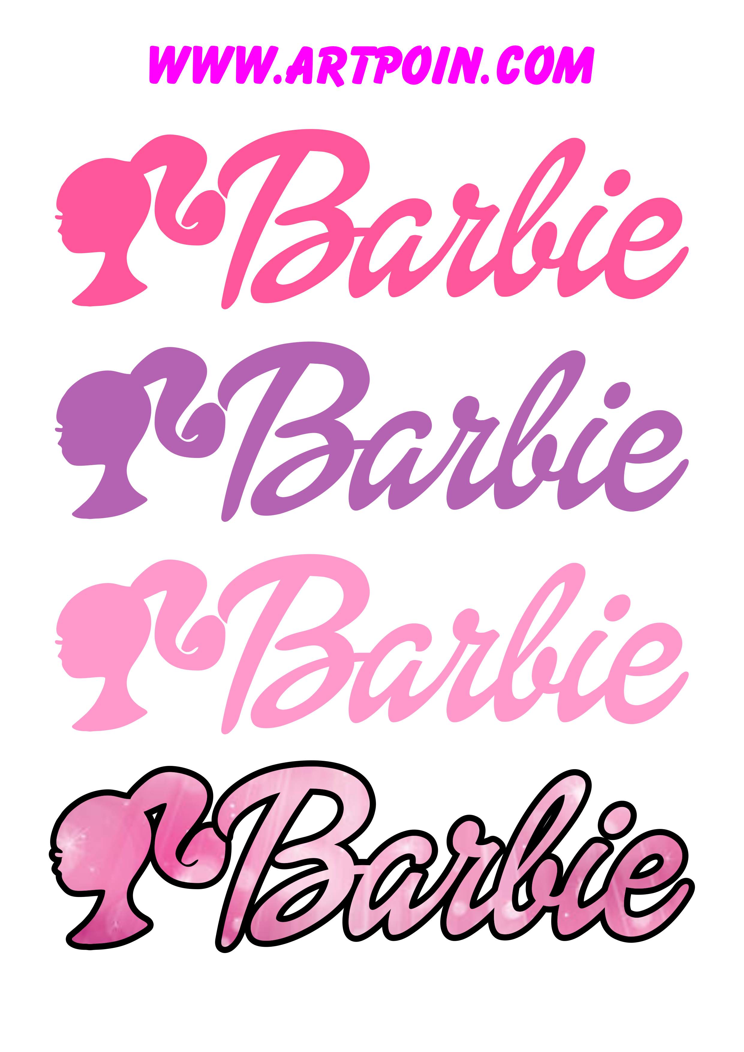 Barbie logomarca boneca brinquedo rosa artes gráficas png