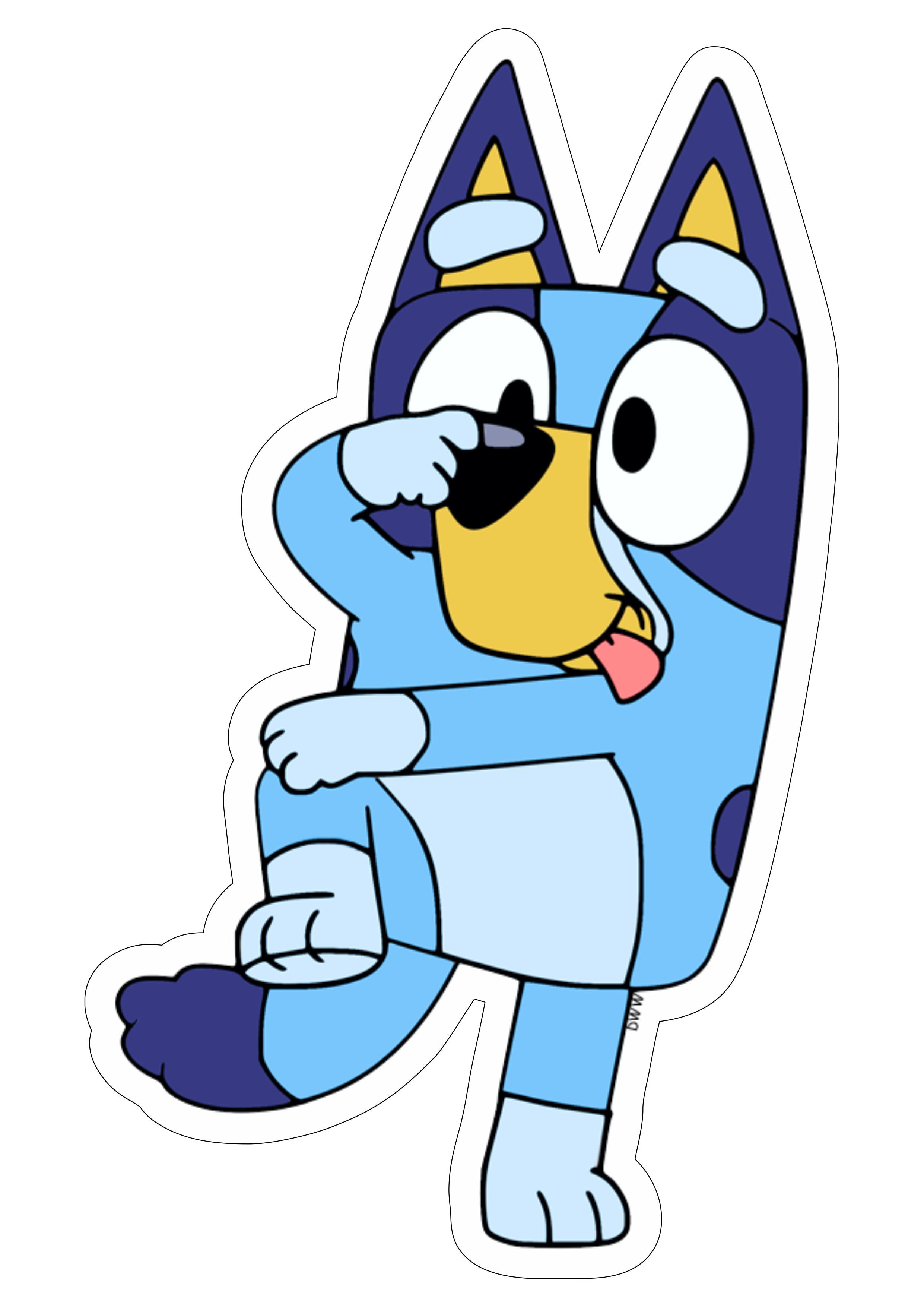 Bluey desenho animado divertido infantil disney aniversário imagem fundo transparente com contorno png