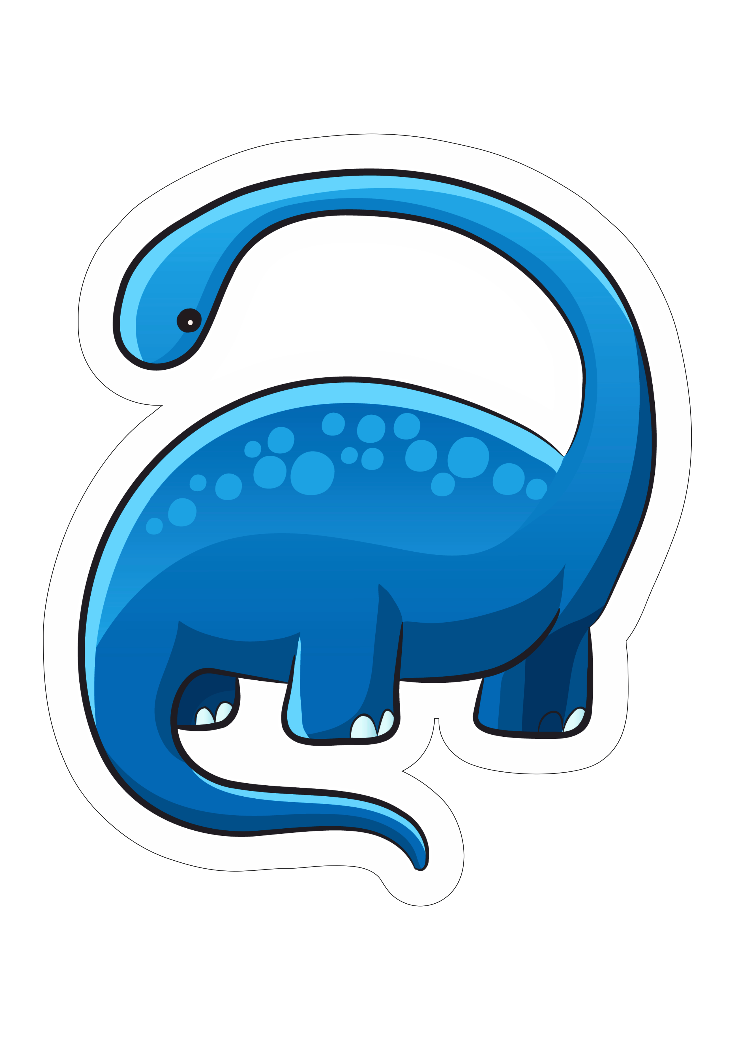 Baby Dinossauro pescoçudo azul ilustração desenho simples infantil cute fofinho png