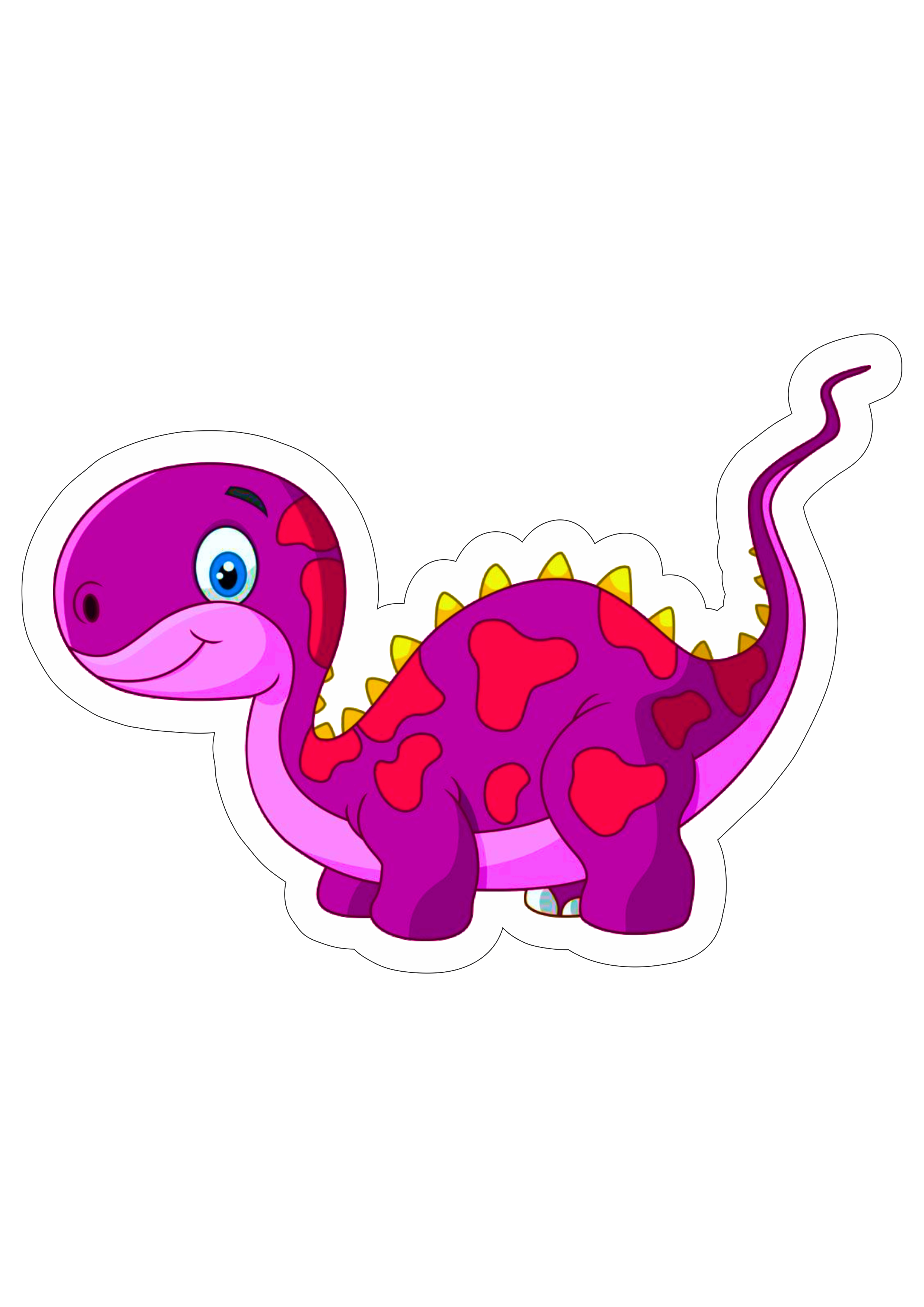 Personagem de desenho animado de dinossauro rosa doce