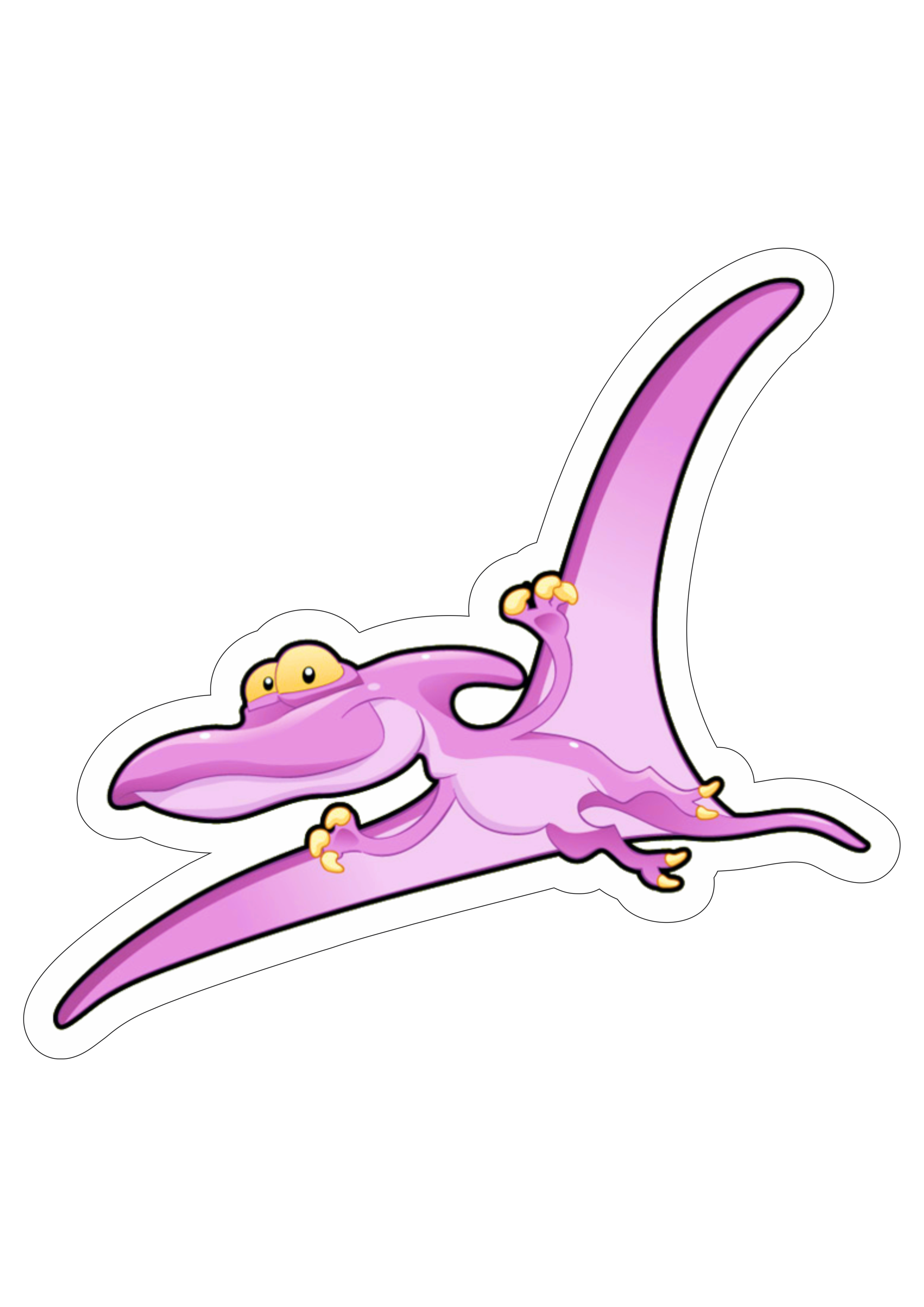 Dinossauro pterodáctilo desenho animado engraçado rosa artes grátis para decoração papelaria png