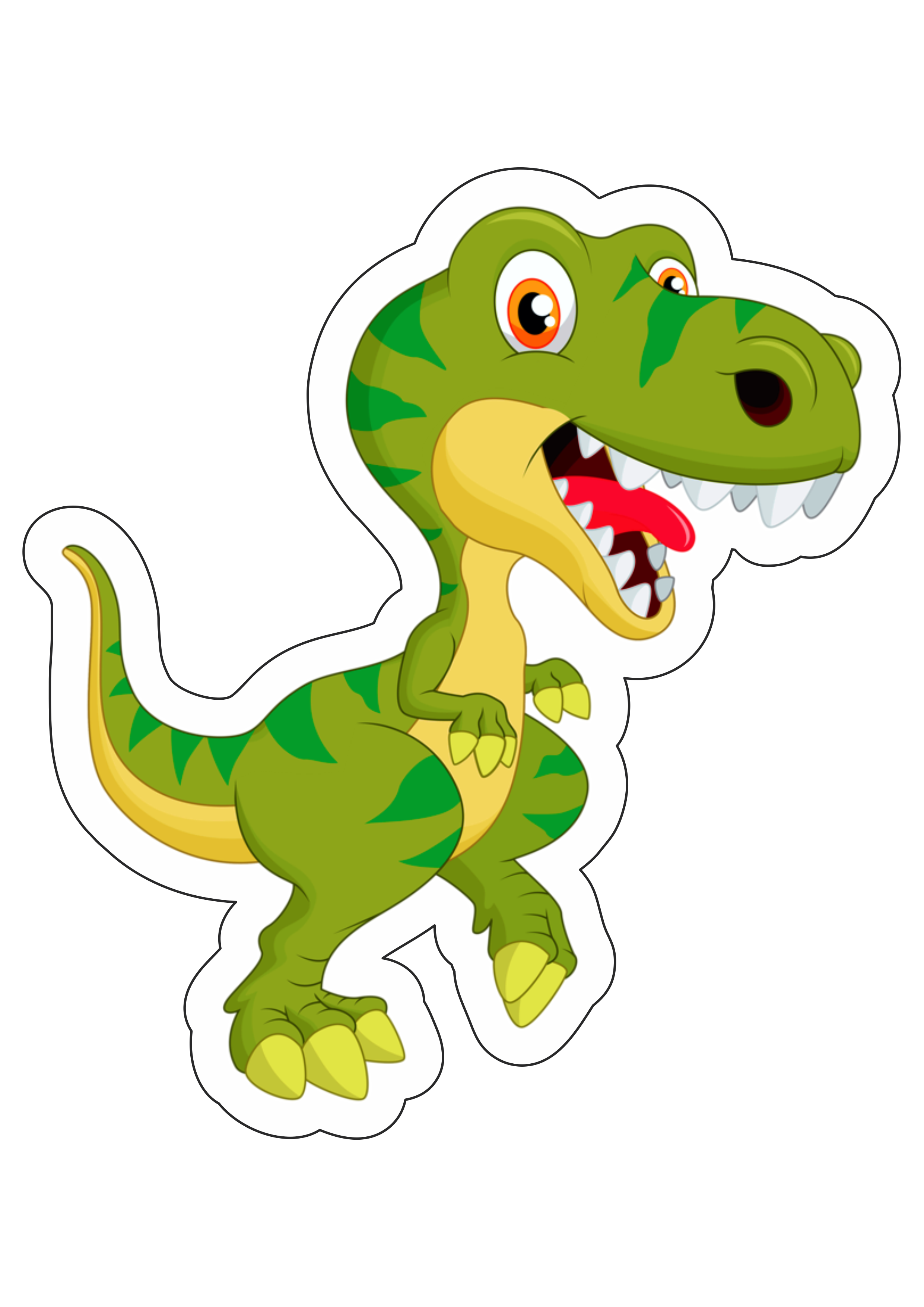 Dinossauro desenho simples caricatura tiranossauro rex rindo fundo transparente png