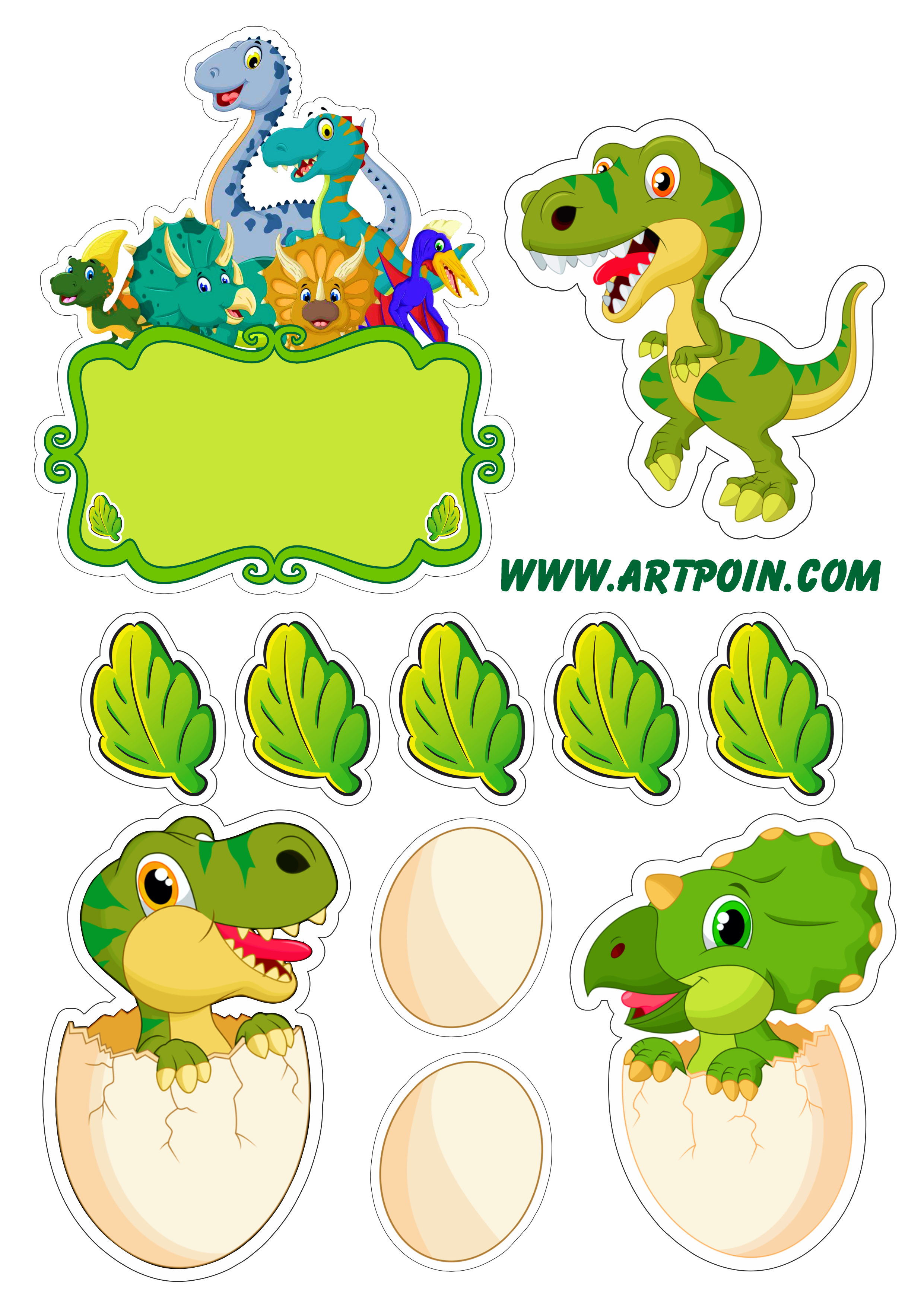 Festa personalizada infantil dinossauros desenhos e ilustração para decoração png