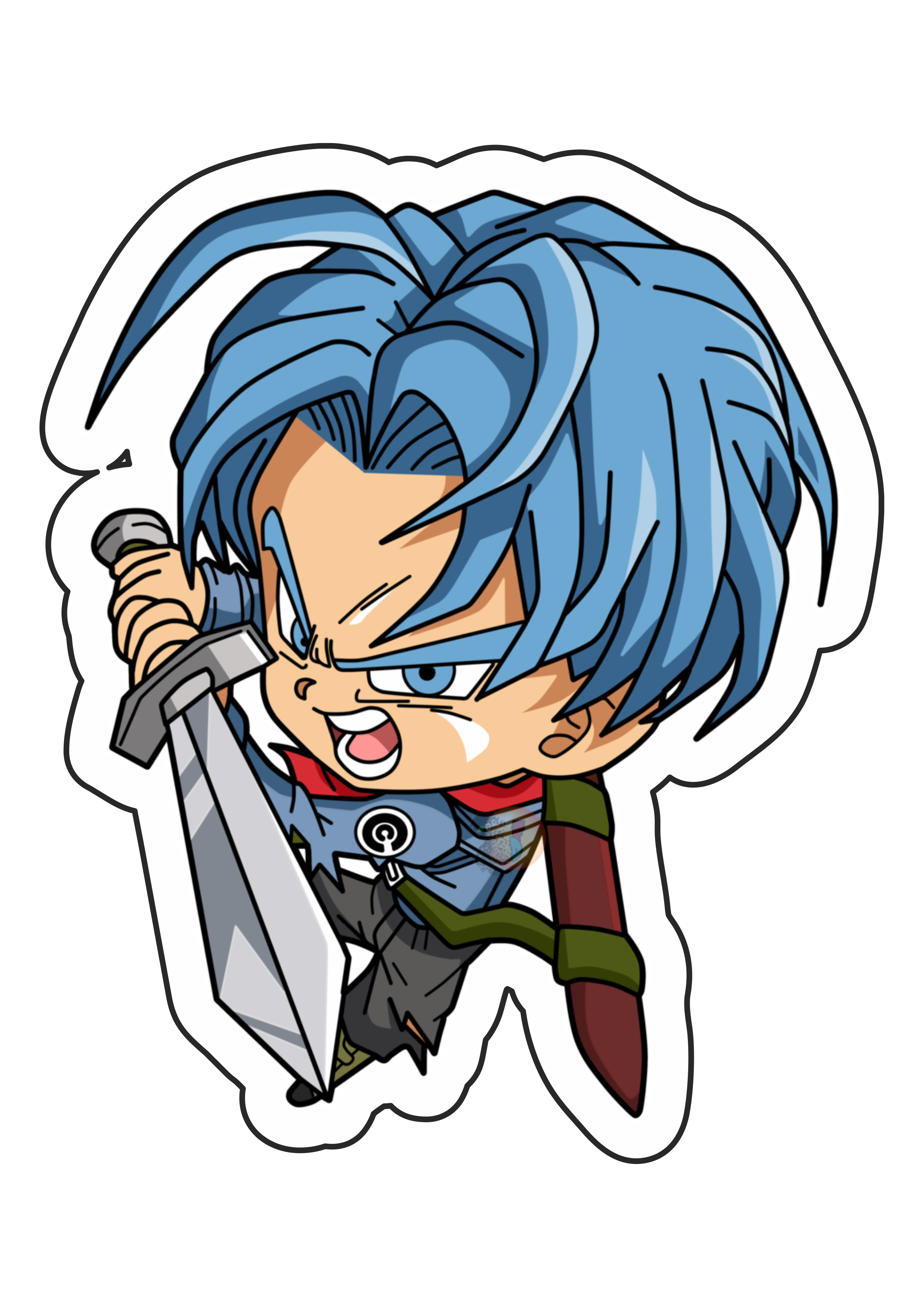 Dragon ball z super Mirai Trunks cute desenho infantil anime fundo transparente png