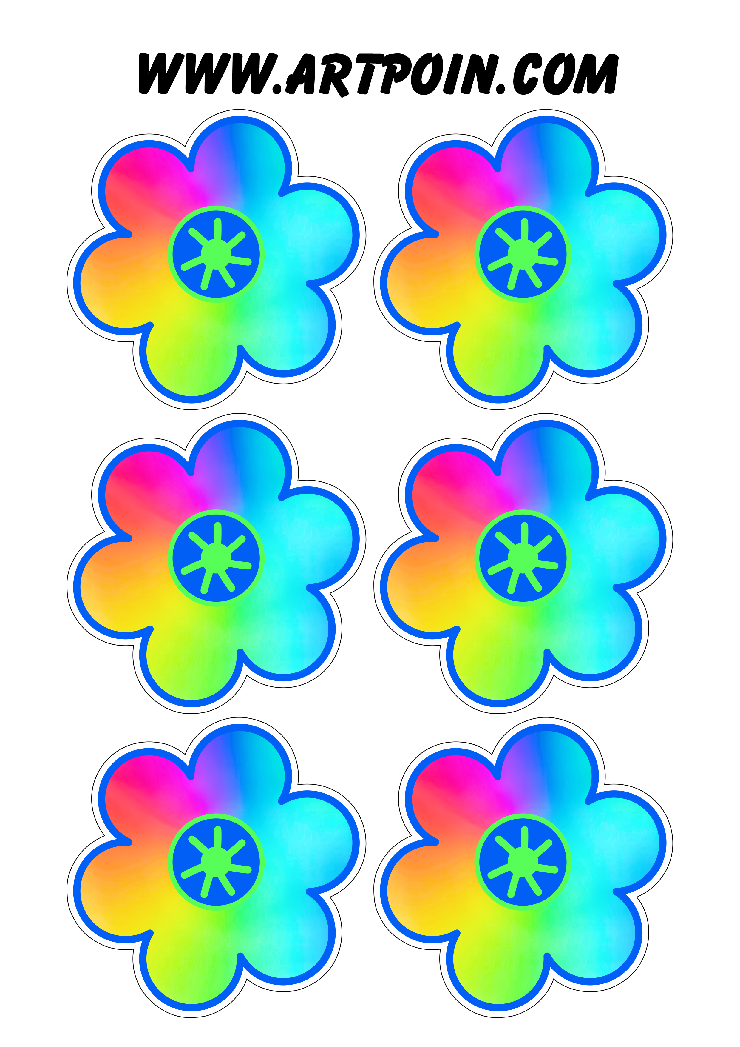 Flor colorida desenho simples vetor imagem sem fundo 6 imagens png