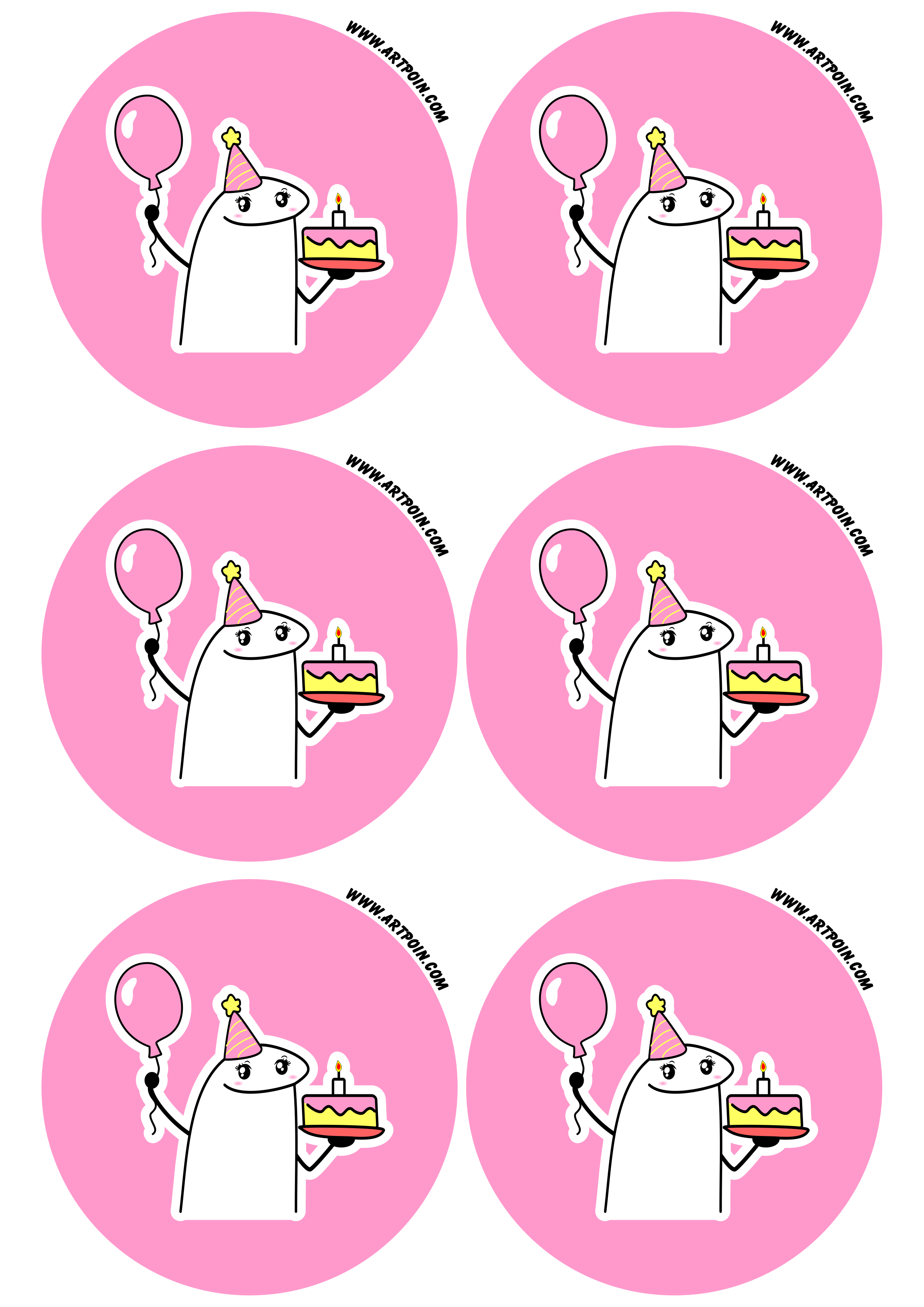 Figurinhas engraçadas rosa flork of cows adesivo tag sticker artigos de papelaria 6 imagens png