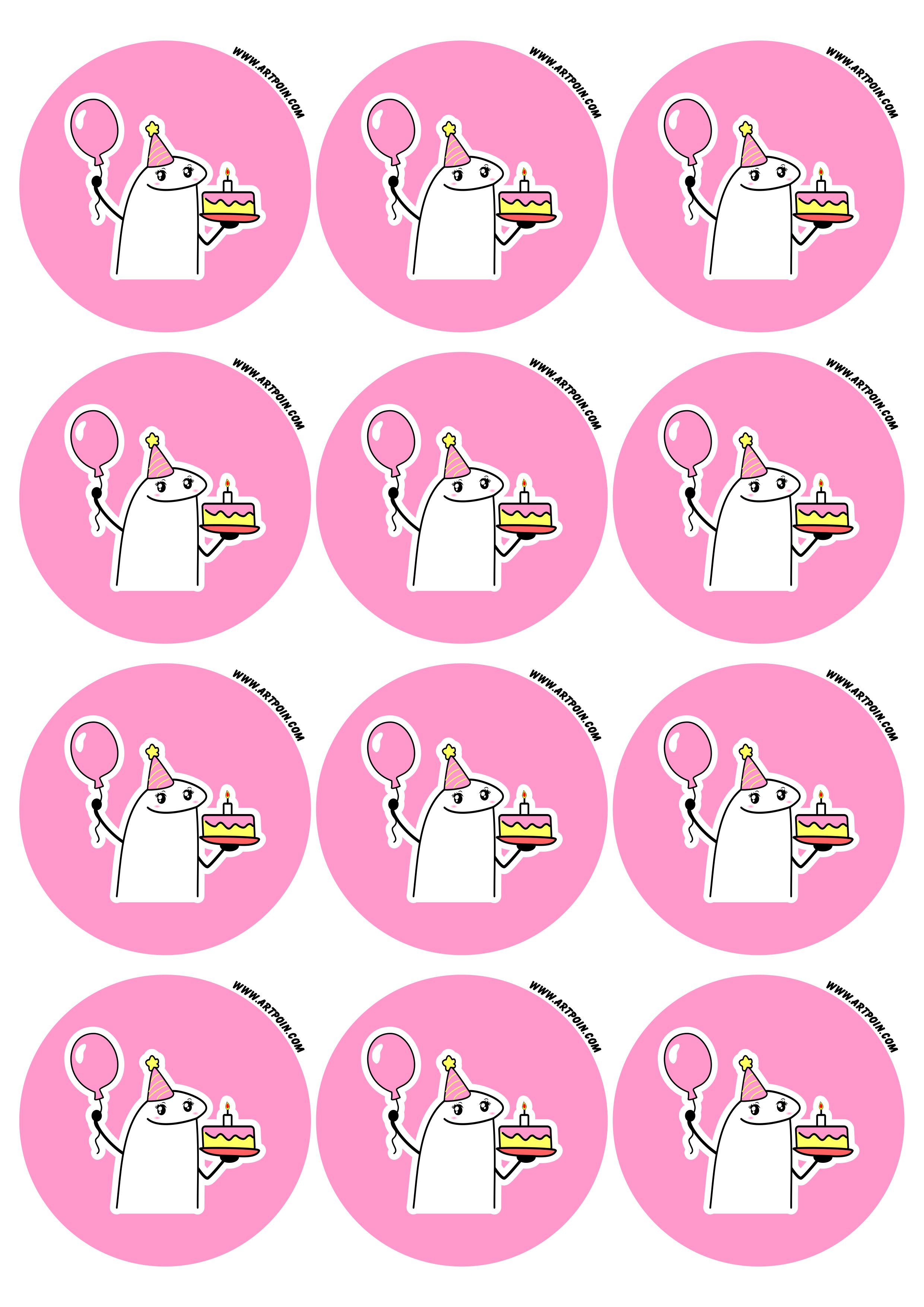 Figurinhas engraçadas rosa flork of cows adesivo tag sticker artigos de papelaria 12 imagens png