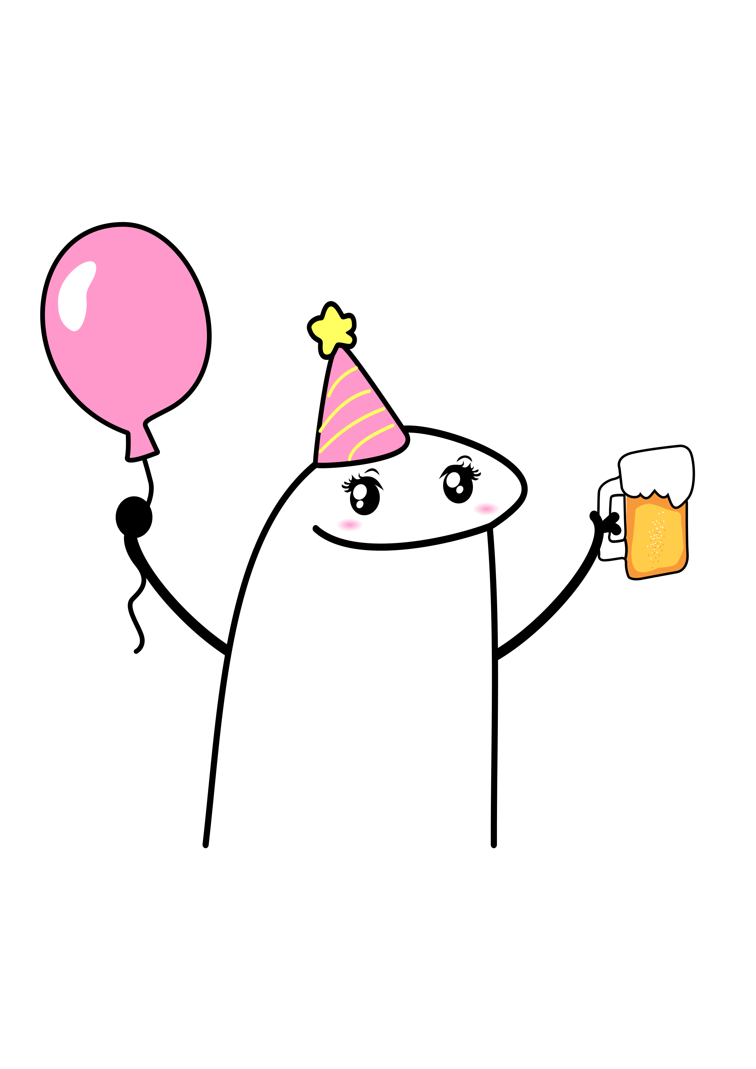 Figurinha engraçada para whatsapp aniversário flork of cows cerveja e balão png