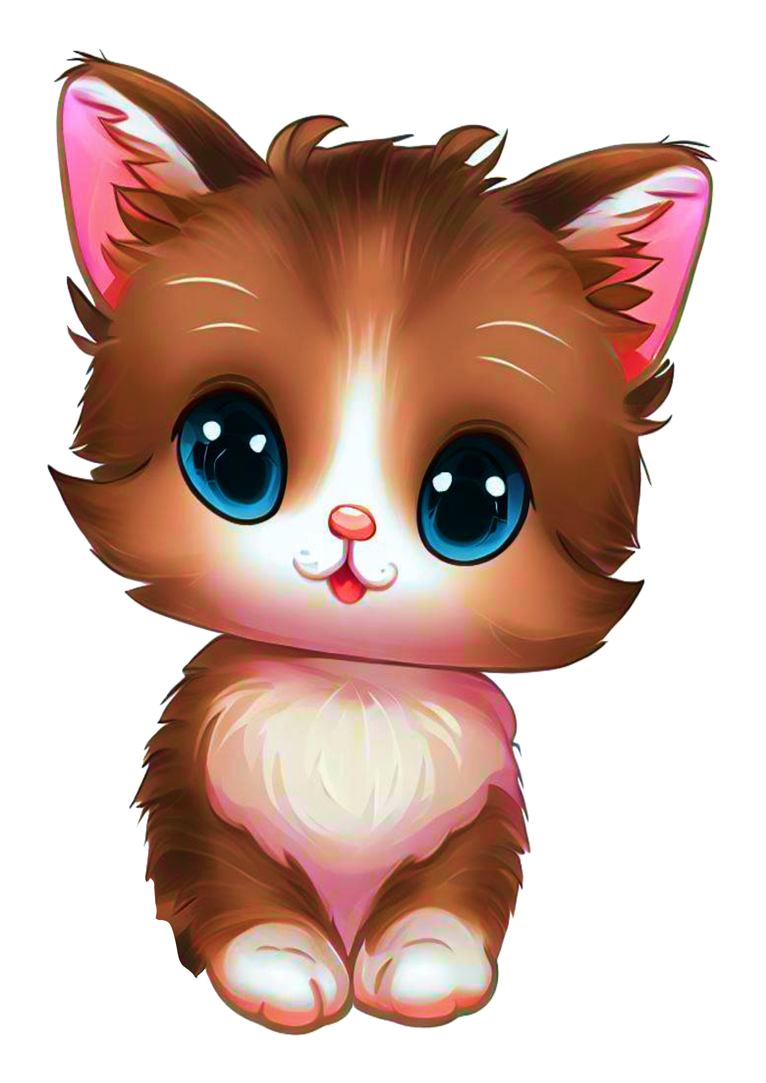 Pintura bonito do gatinho, língua de gato, gatinhos fofos, animais dos  desenhos animados png