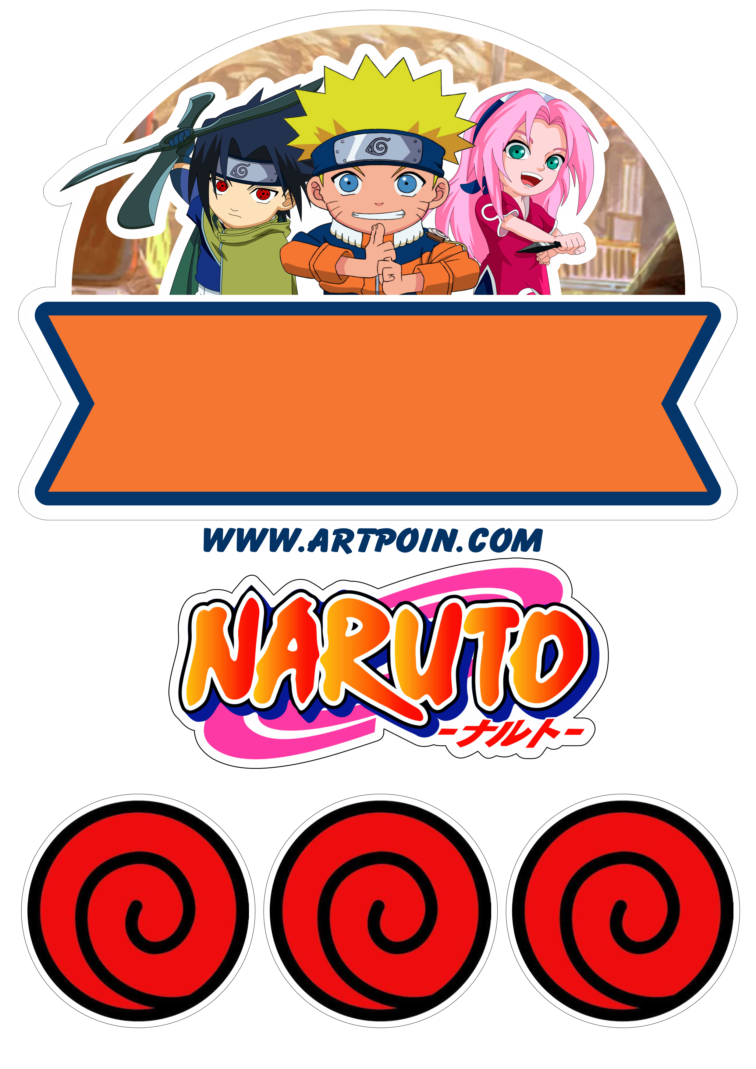 Topo de Bolo Naruto - Fazendo a Nossa Festa  Bolo naruto, Festa infantil  naruto, Festa naruto