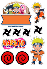 Topo de bolo Naruto 2 - Fazendo a Nossa Festa