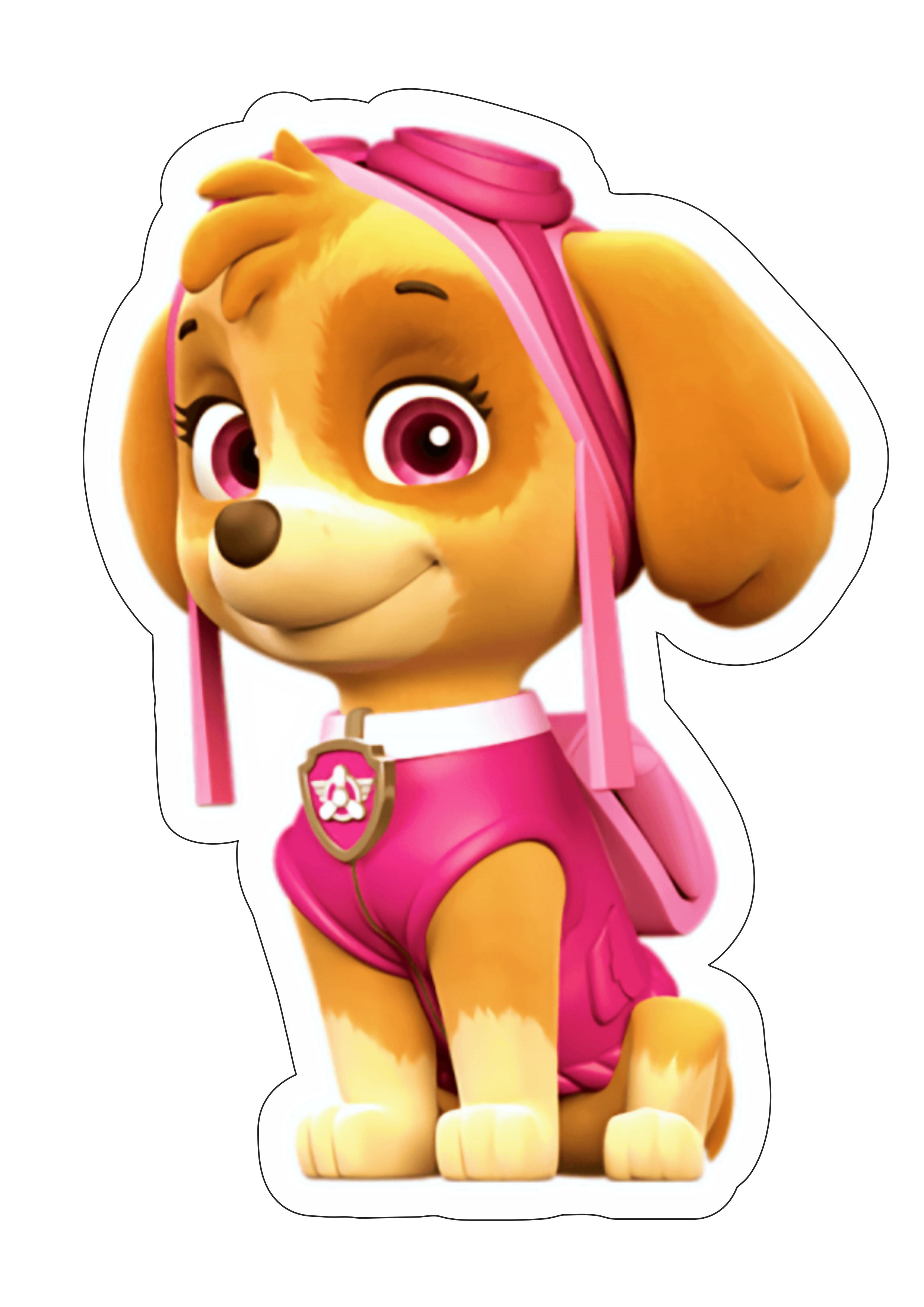 Patrulha canina Skye paw patrol desenho infantil animação dog rosa fundo transparente png
