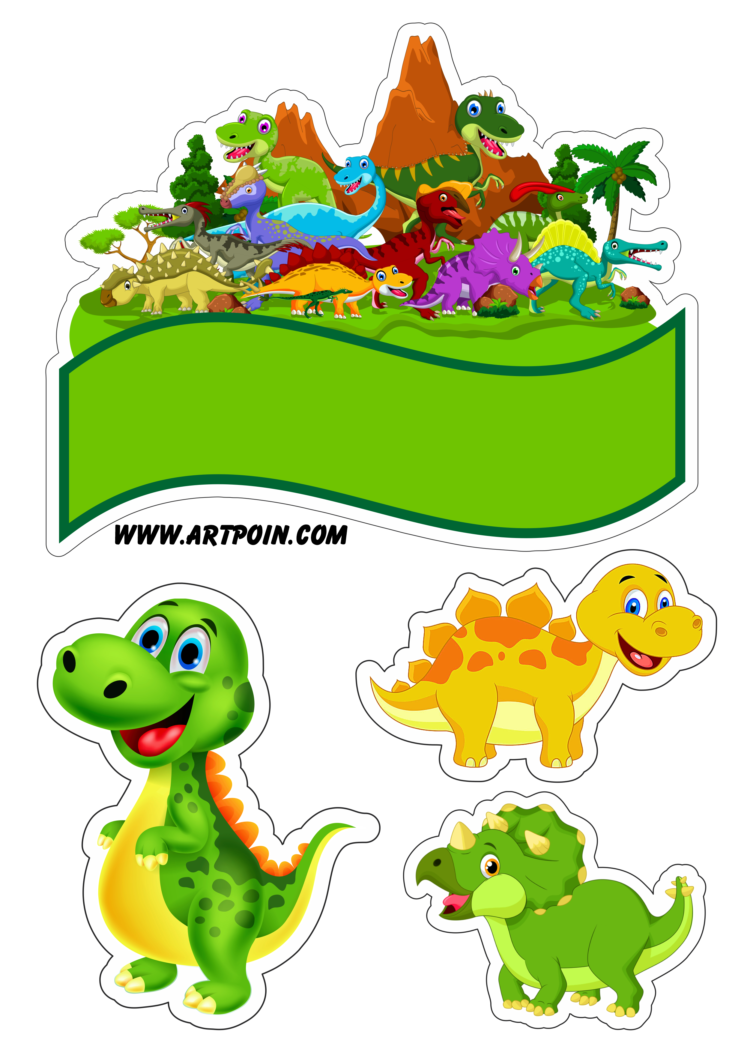 Parque dos dinossauros desenho animado topo de bolo para imprimir jurassic park png