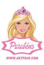 Topo de Bolo Personalizado - Decoração para Bolo - Topper Tema Barbie -  Loira - Morena