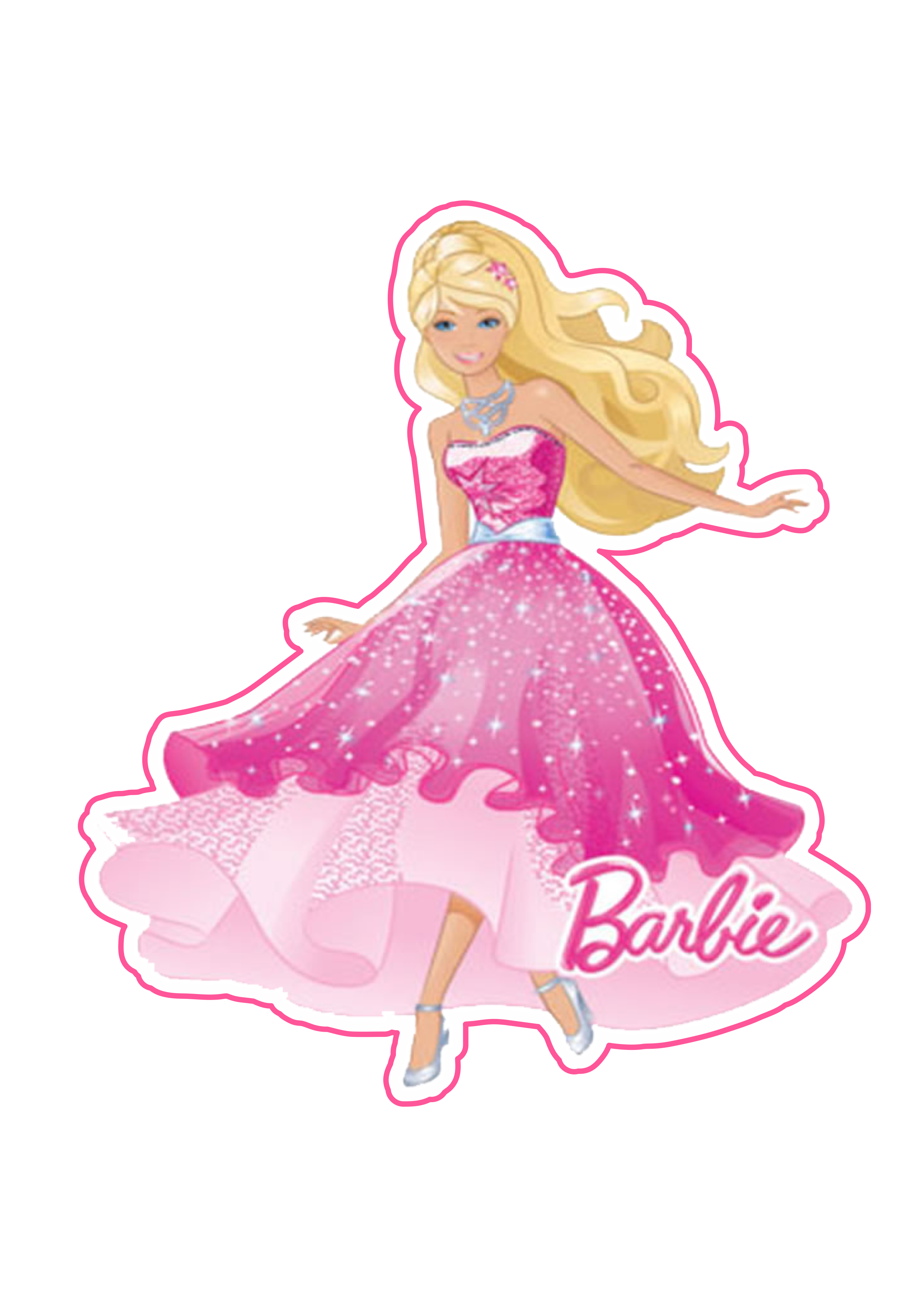 Barbie princesa vestido brilhante personagem fictício imagem grátis fundo transparente com contorno png