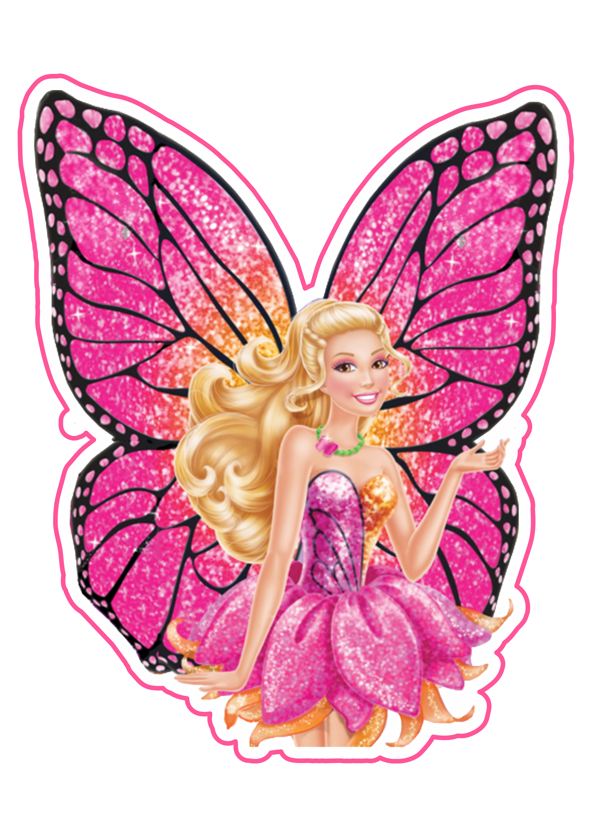 Barbie fadinha borboleta personagem fictício imagem grátis fundo transparente com contorno png