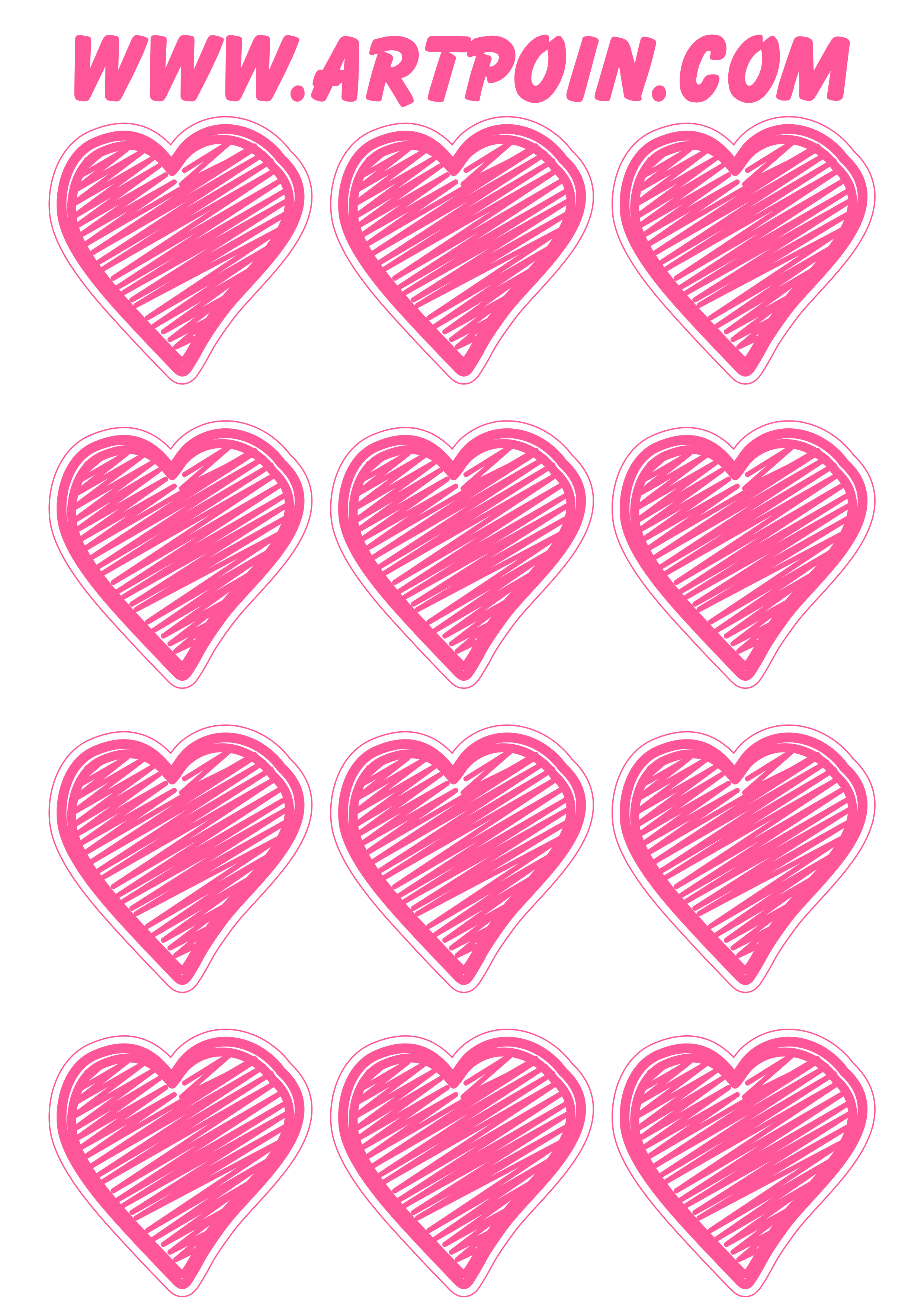 Coração rosa rabiscado artes gráficas grátis ilustração desenho fofinho 12 imagens png