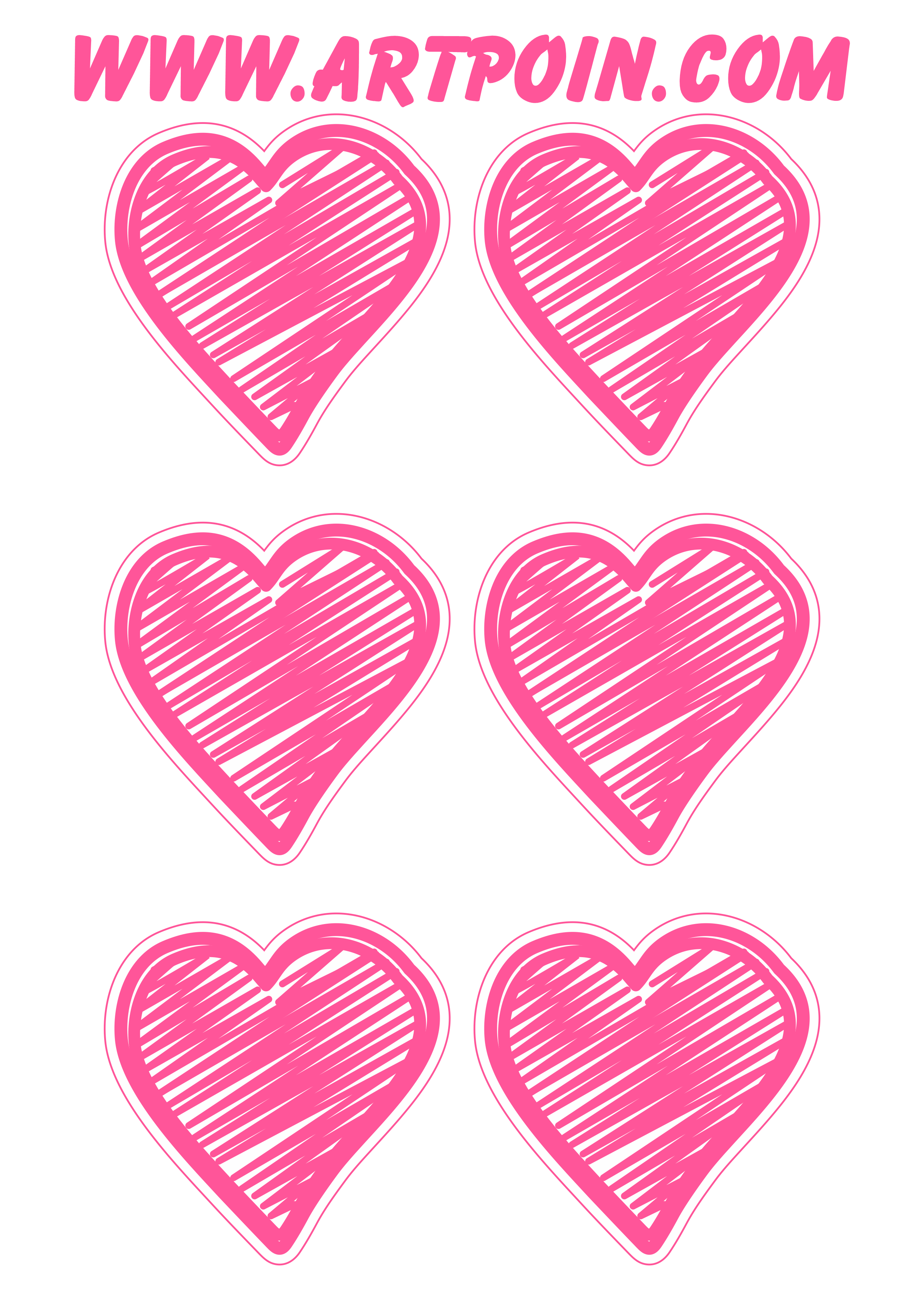 Coração rosa rabiscado artes gráficas grátis ilustração desenho fofinho 6 imagens png