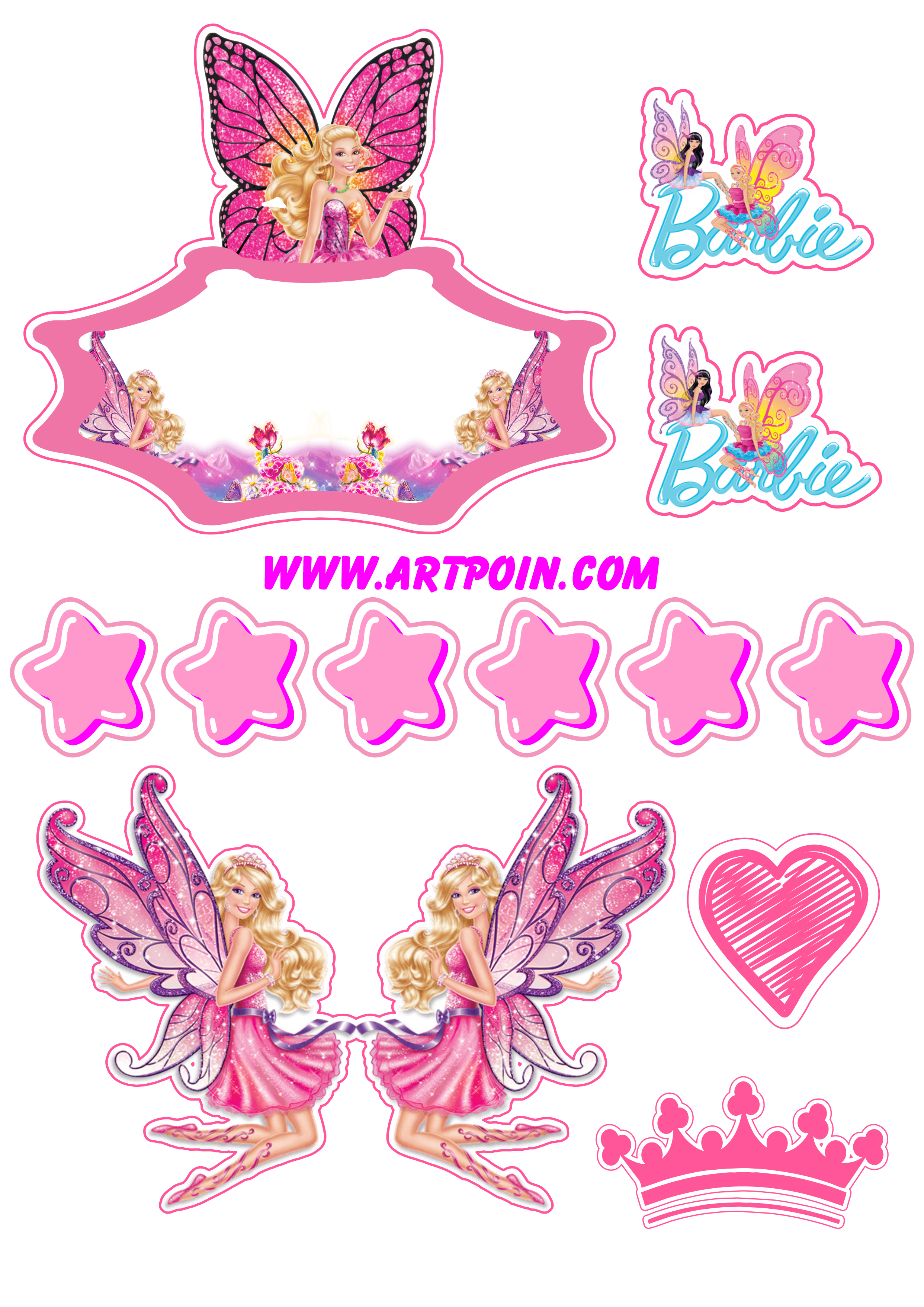 Topo de Bolo Barbie Adolescente (Topper Personalizado) Decoração Festa