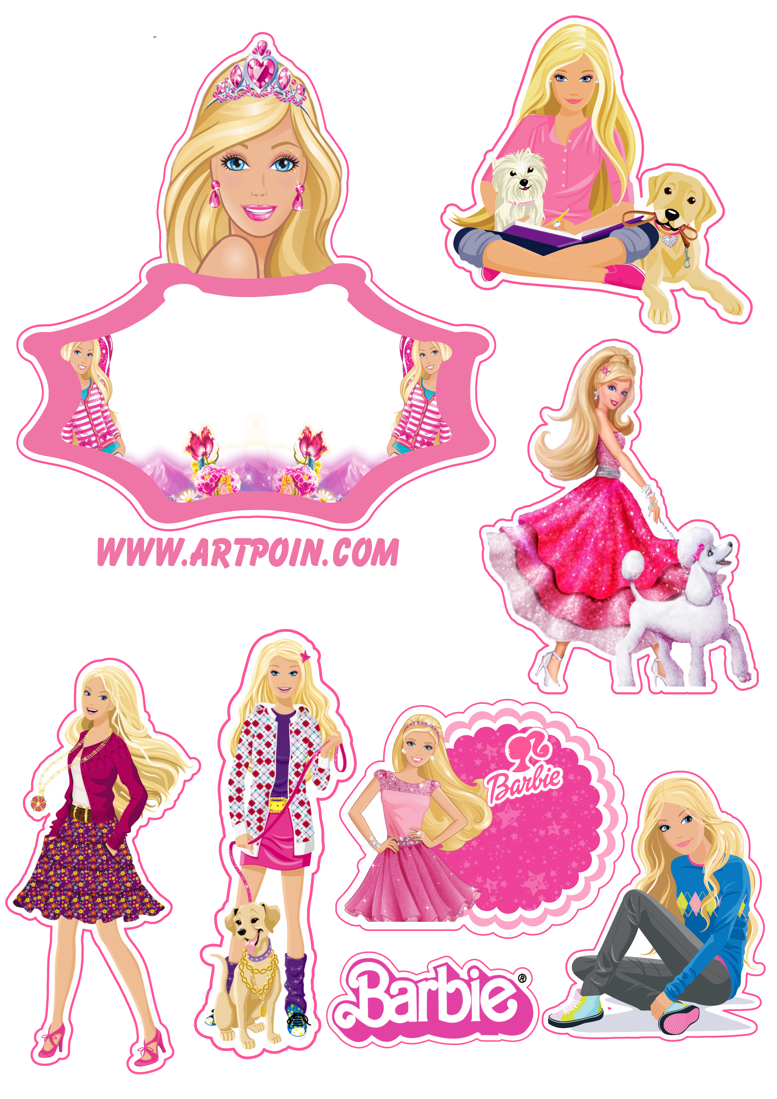 Barbie fashion adolescente topo de bolo grátis decoração de festa infantil rosa brinquedo png