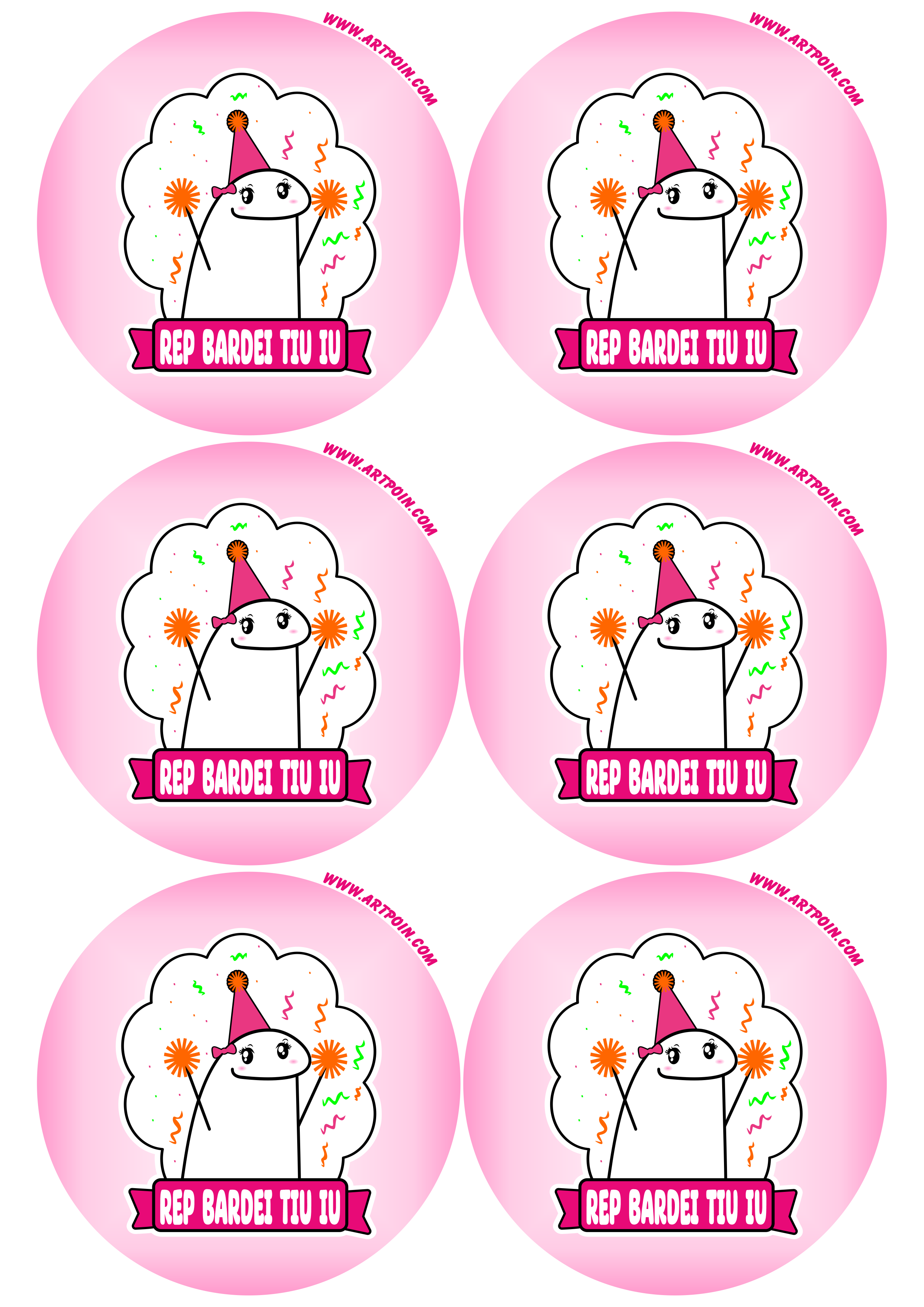 Figurinhas engraçadas flork of cows adesivo tag sticker redondo rosa artigos de papelaria aniversário 6 imagens png