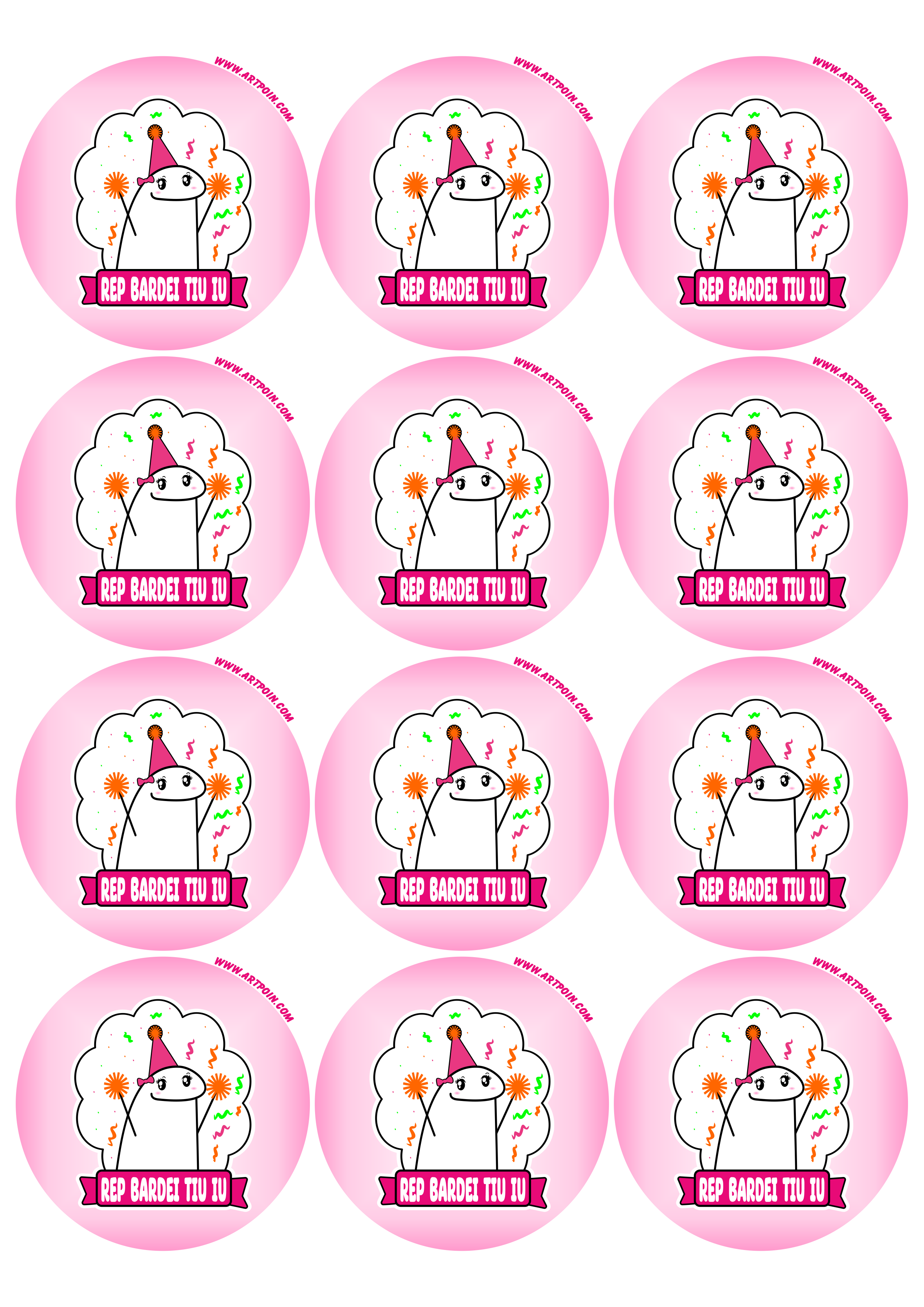 Figurinhas engraçadas flork of cows adesivo tag sticker redondo rosa artigos de papelaria aniversário 12 imagens png