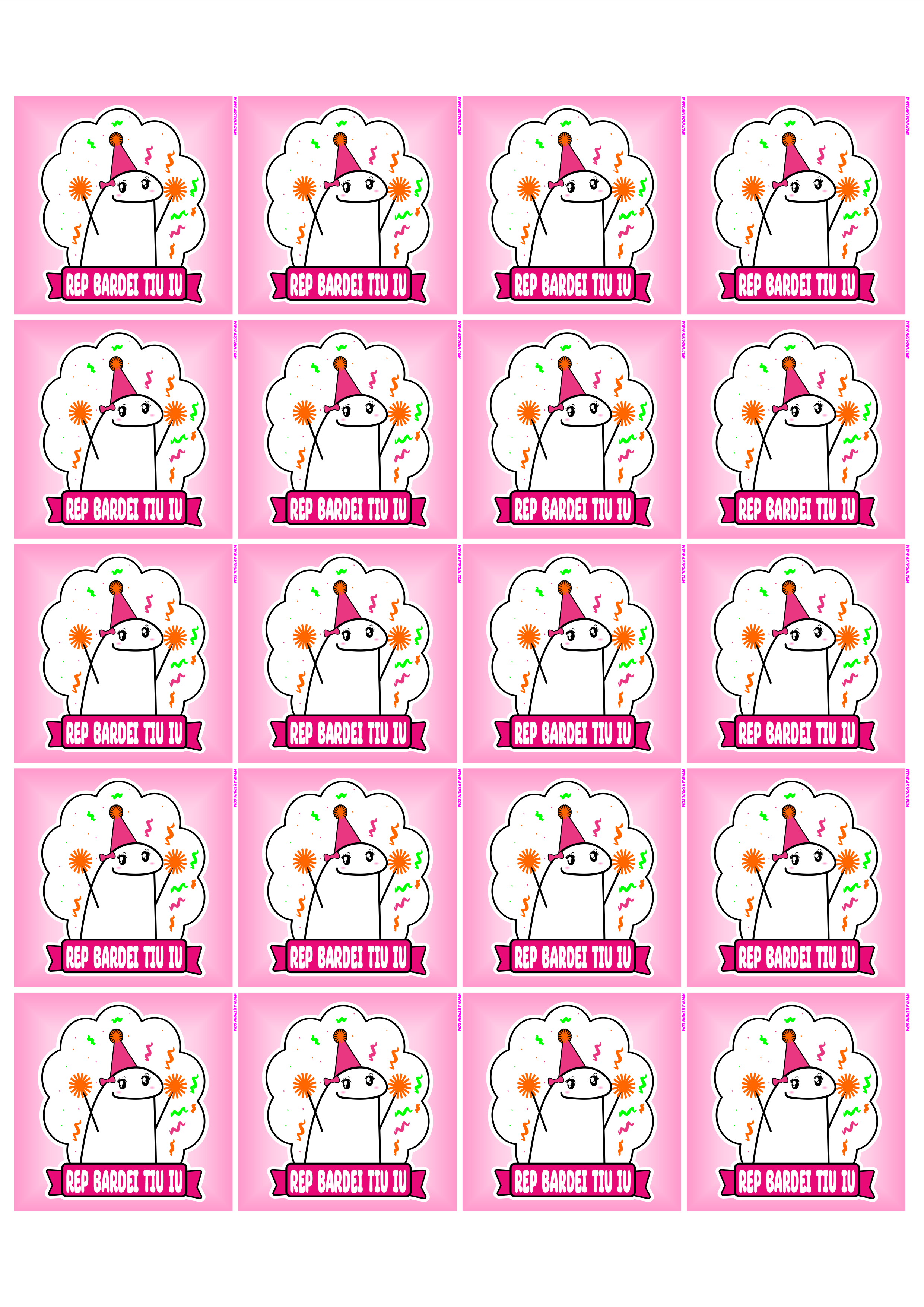 Figurinhas engraçadas flork of cows adesivo tag sticker quadrado rosa artigos de papelaria aniversário 20 imagens png