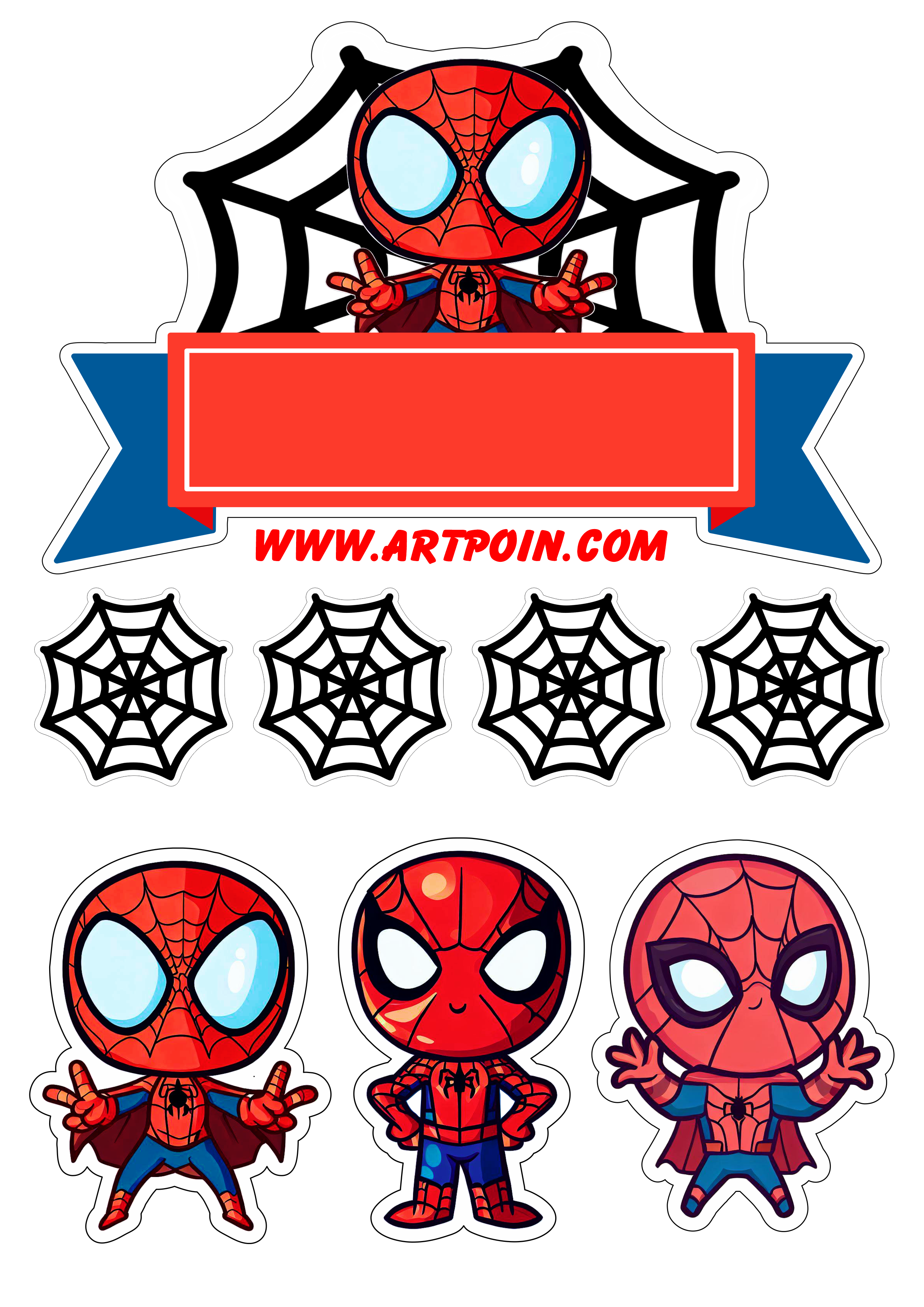 Topo de bolo para imprimir homem aranha baby spider-man decoração de aniversário infantil marvel super herói teia aranhaverso png