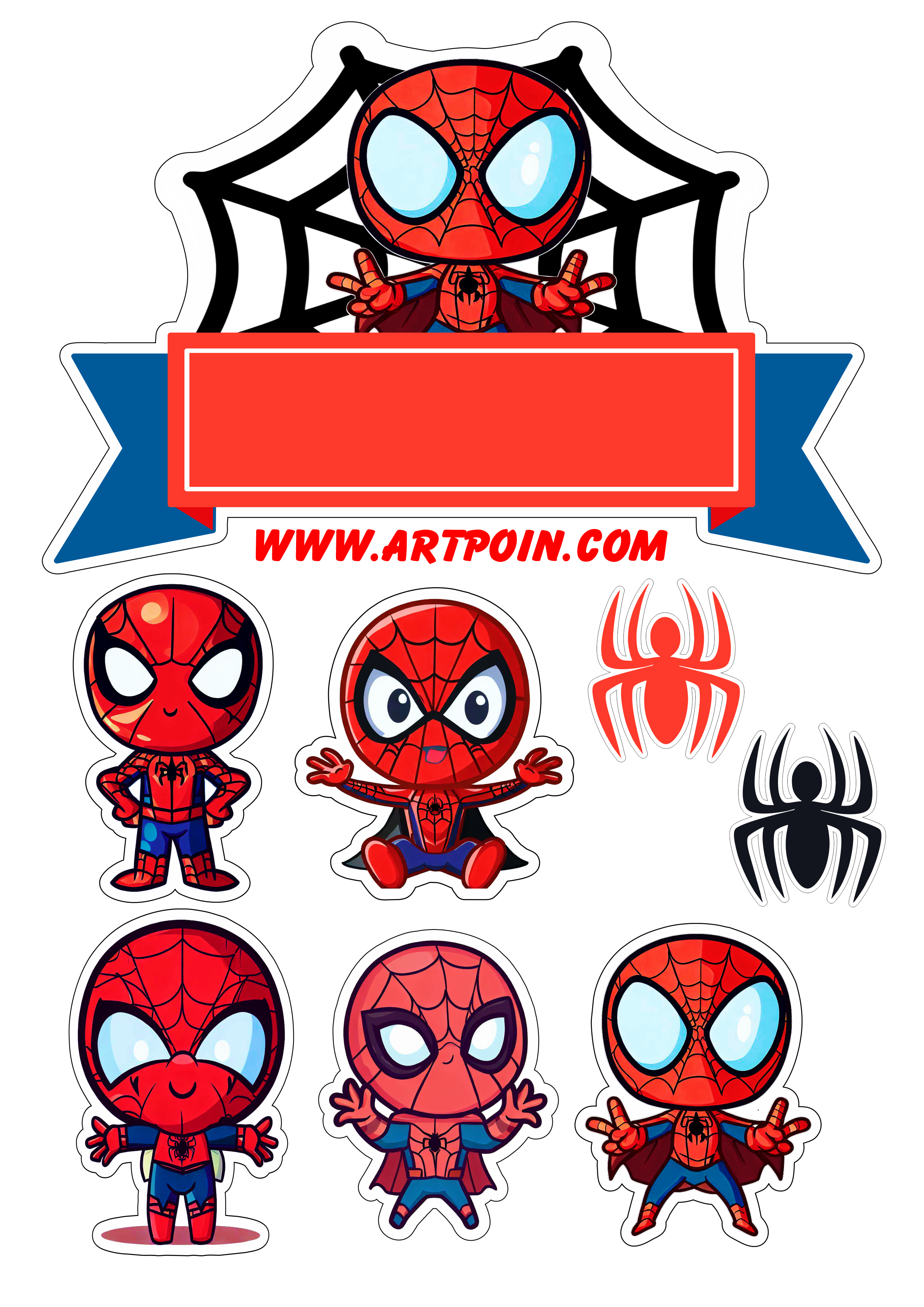 Spider man topo de bolo homem aranha desenho grátis png