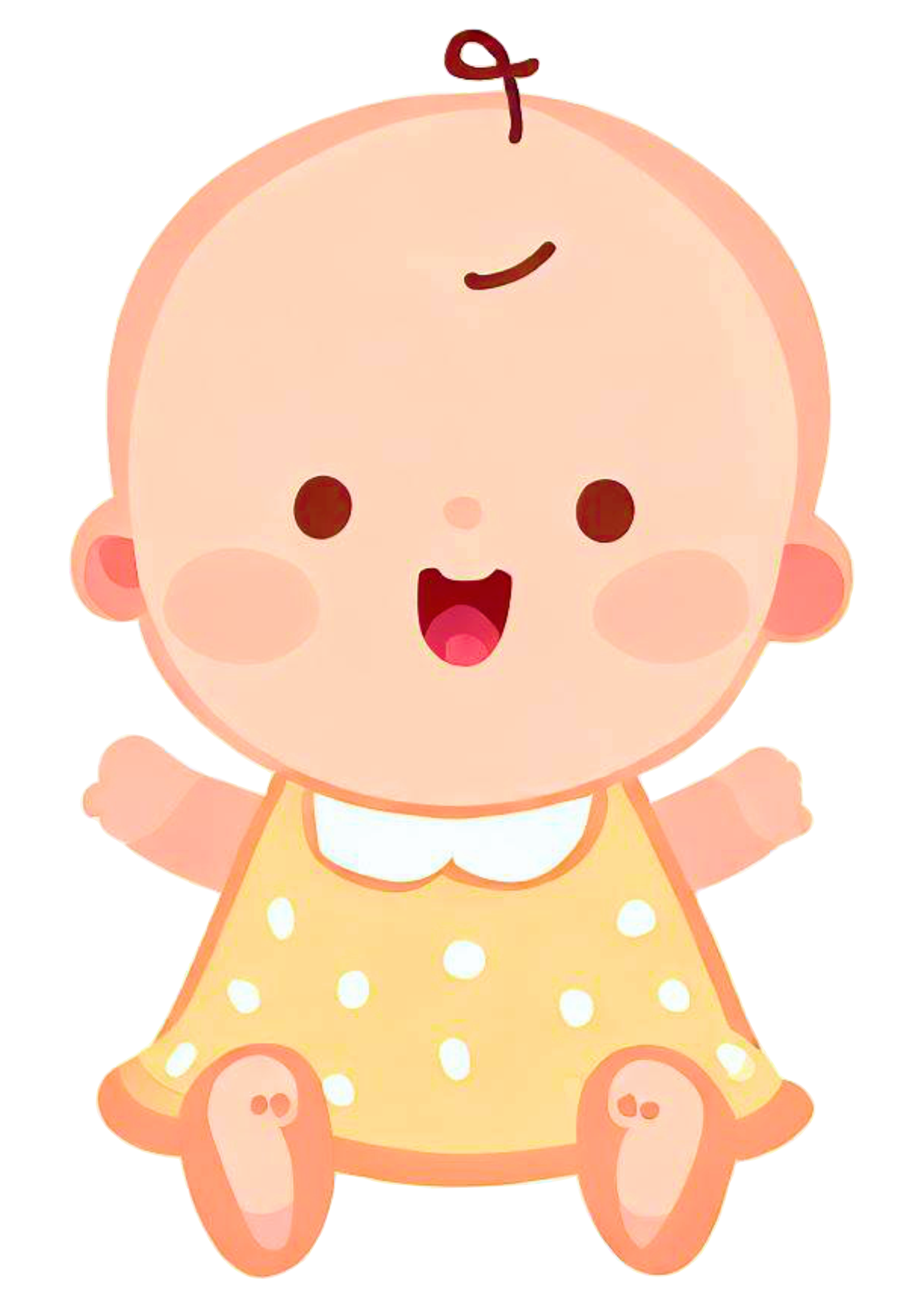 Bebê festinha fofinho cute baby chá de fralda menina de vestido amarelo png