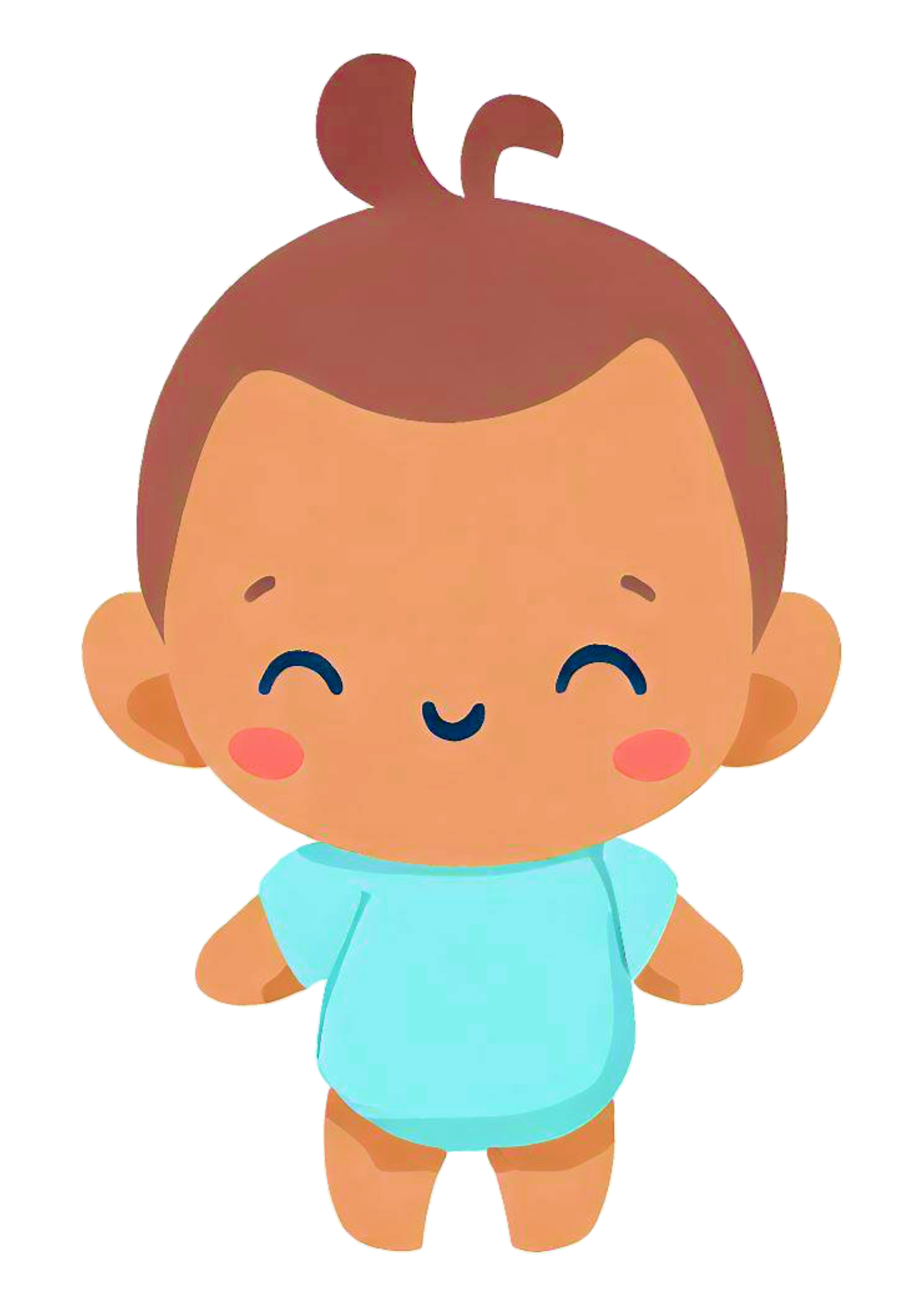 Bebê fofinho cute baby chá de fralda menino moreninho roupinha azul ilustração png