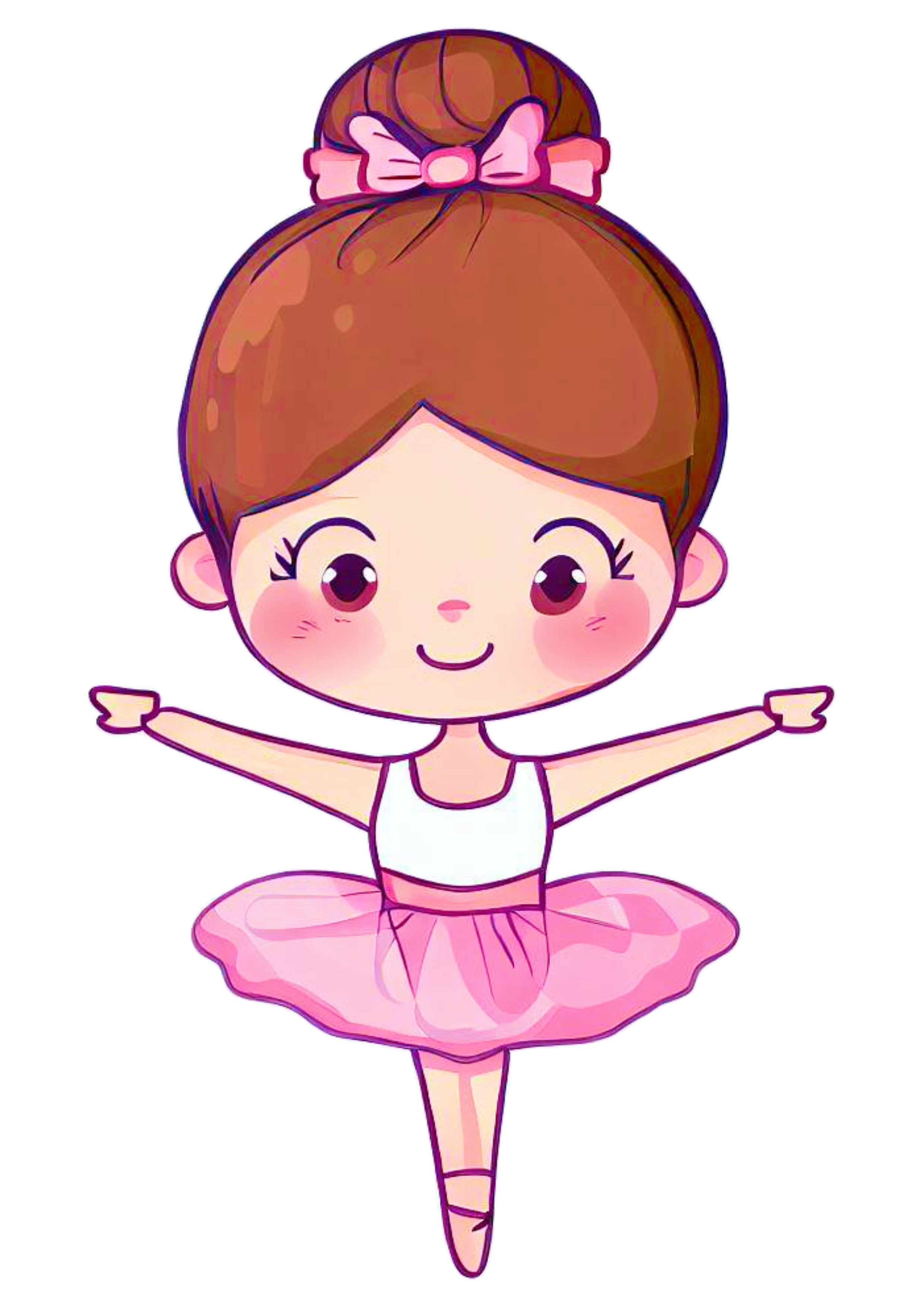 Bailarina bonequinha ilustração passos de balé vestido fashion desenho com traços simples imagem sem fundo png
