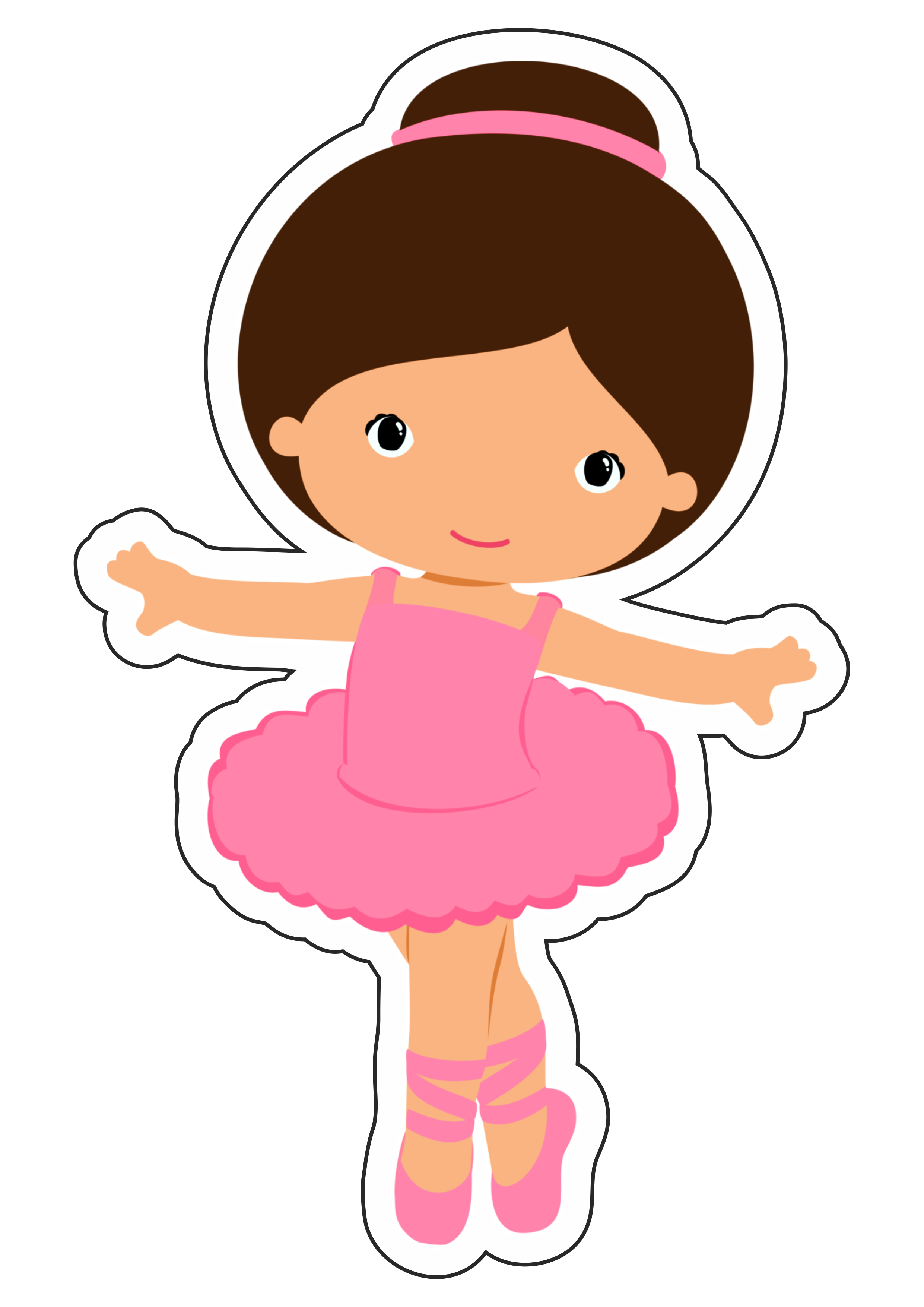 Bailarina passo de balé desenho simples vetor menina rosa fundo transparente png