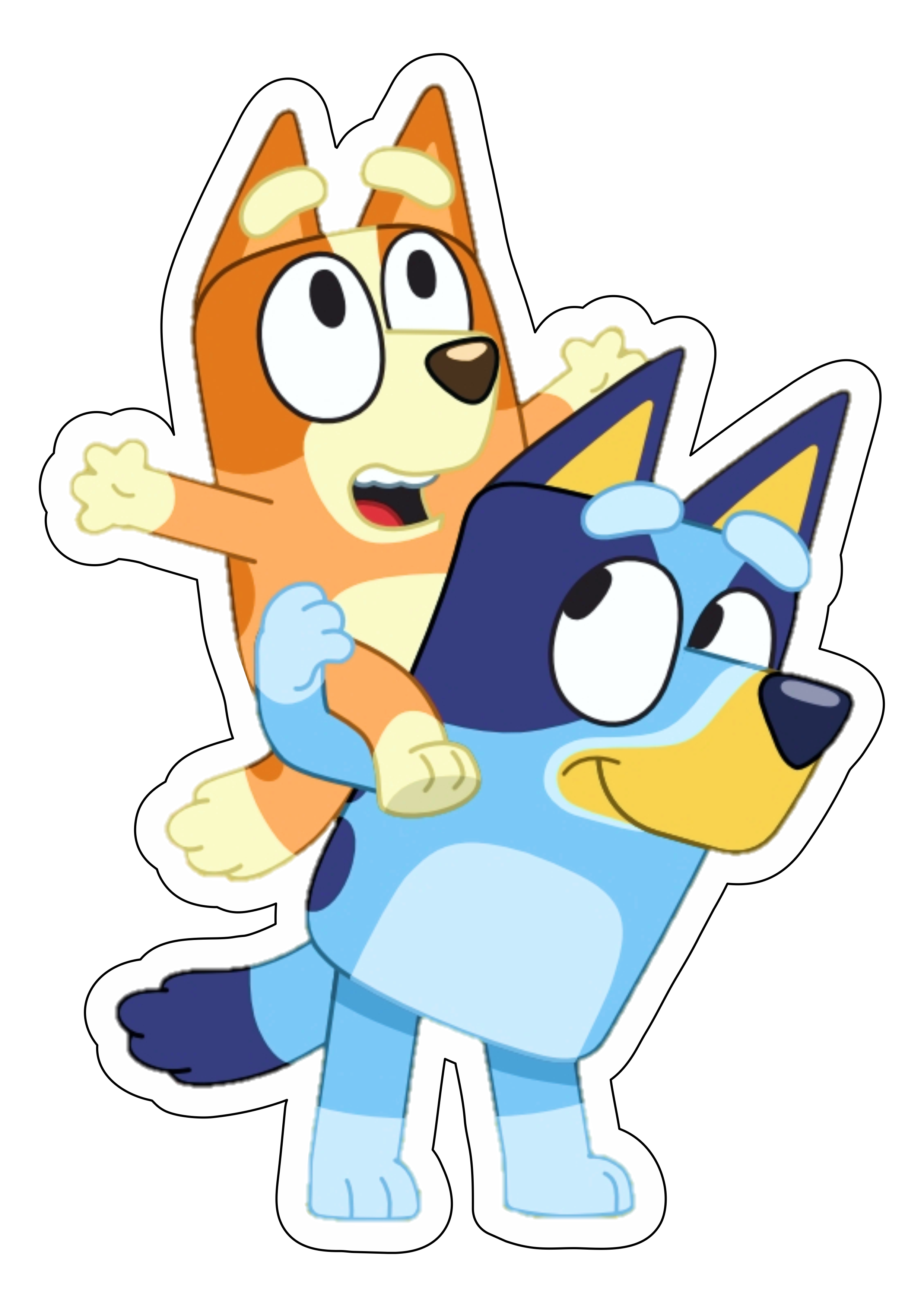 Bluey e bingo desenho de cachorros personagem fictício infantil divertido disney plus aniversário fundo transparente png