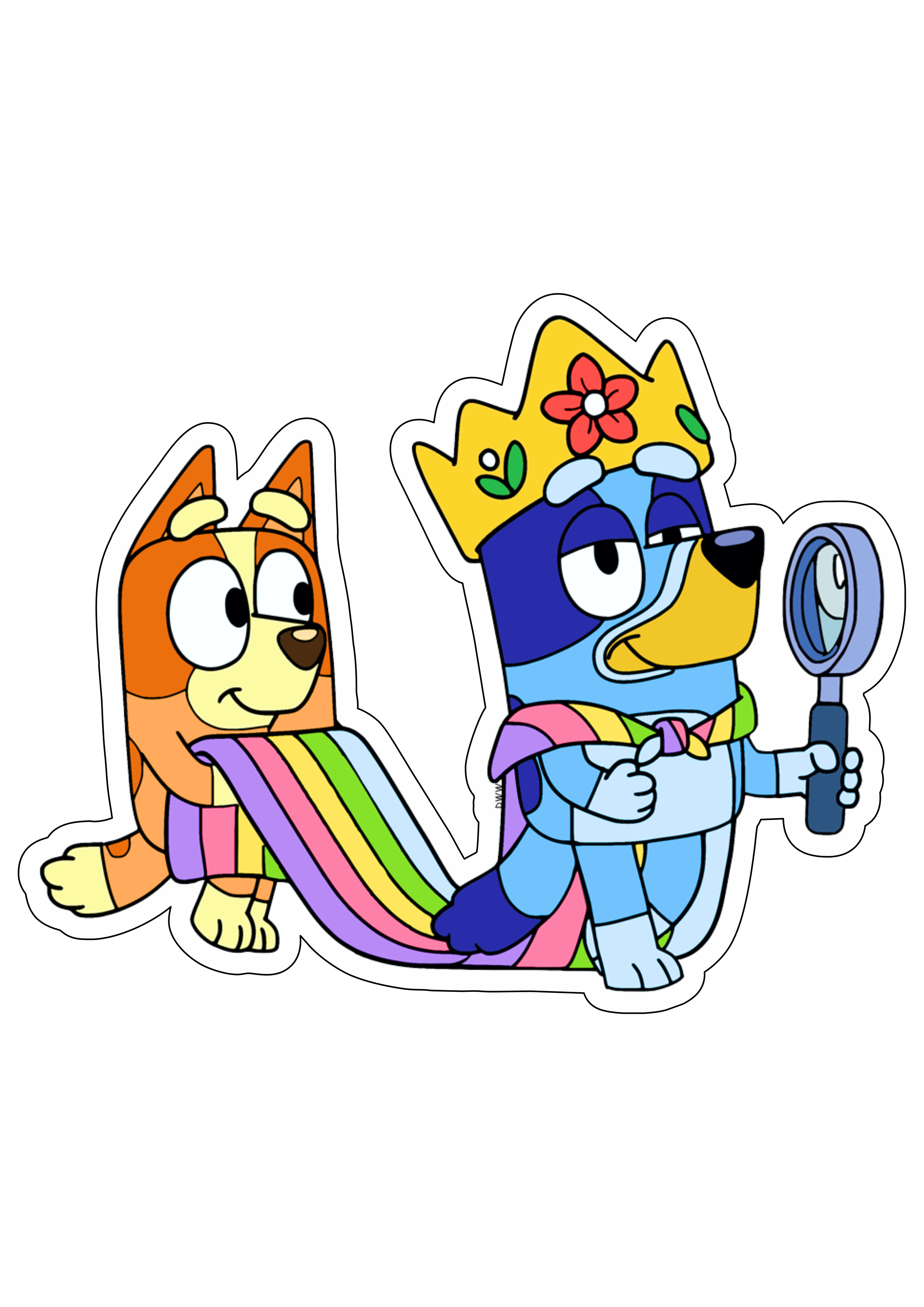 Bluey e bingo desenho de cachorros personagem fictício infantil divertido disney plus aniversário fundo transparente com contorno png