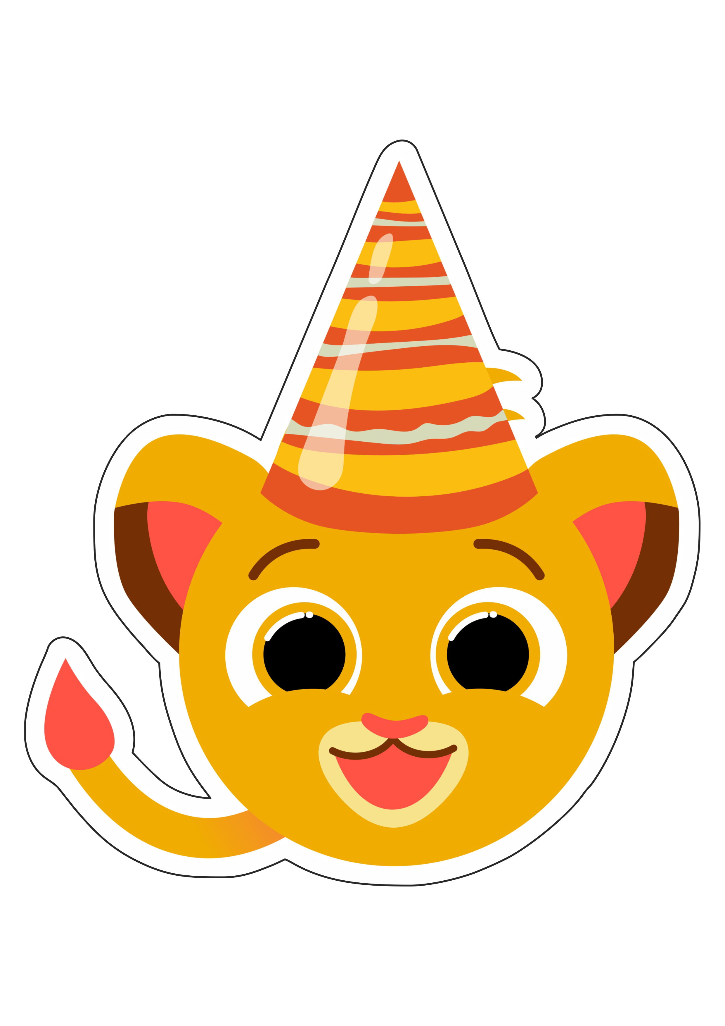 Bolofofos personagem infantil leão desenho simples youtube assistir música gorro de aniversário png