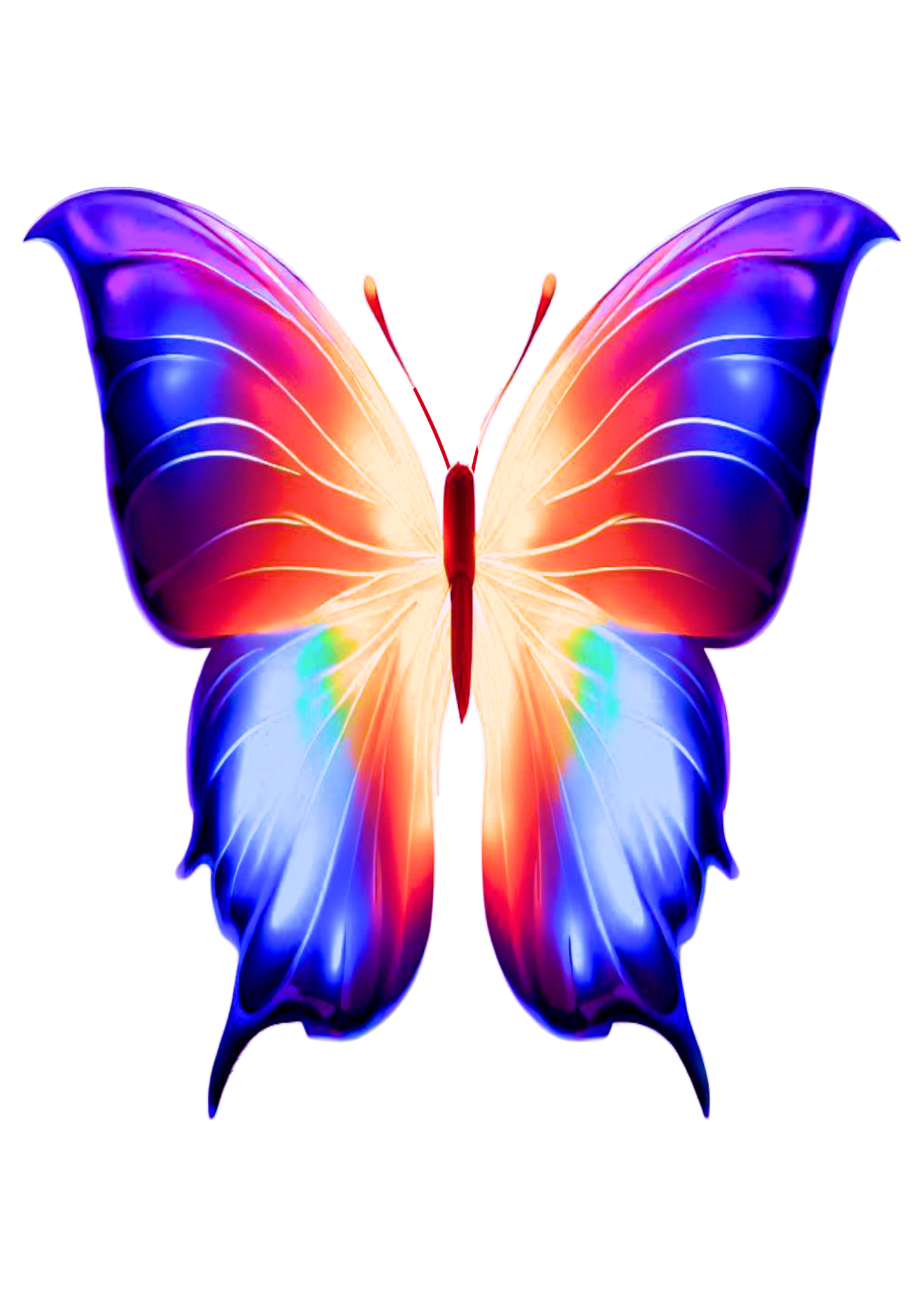 Borboleta colorida arte conceitual png