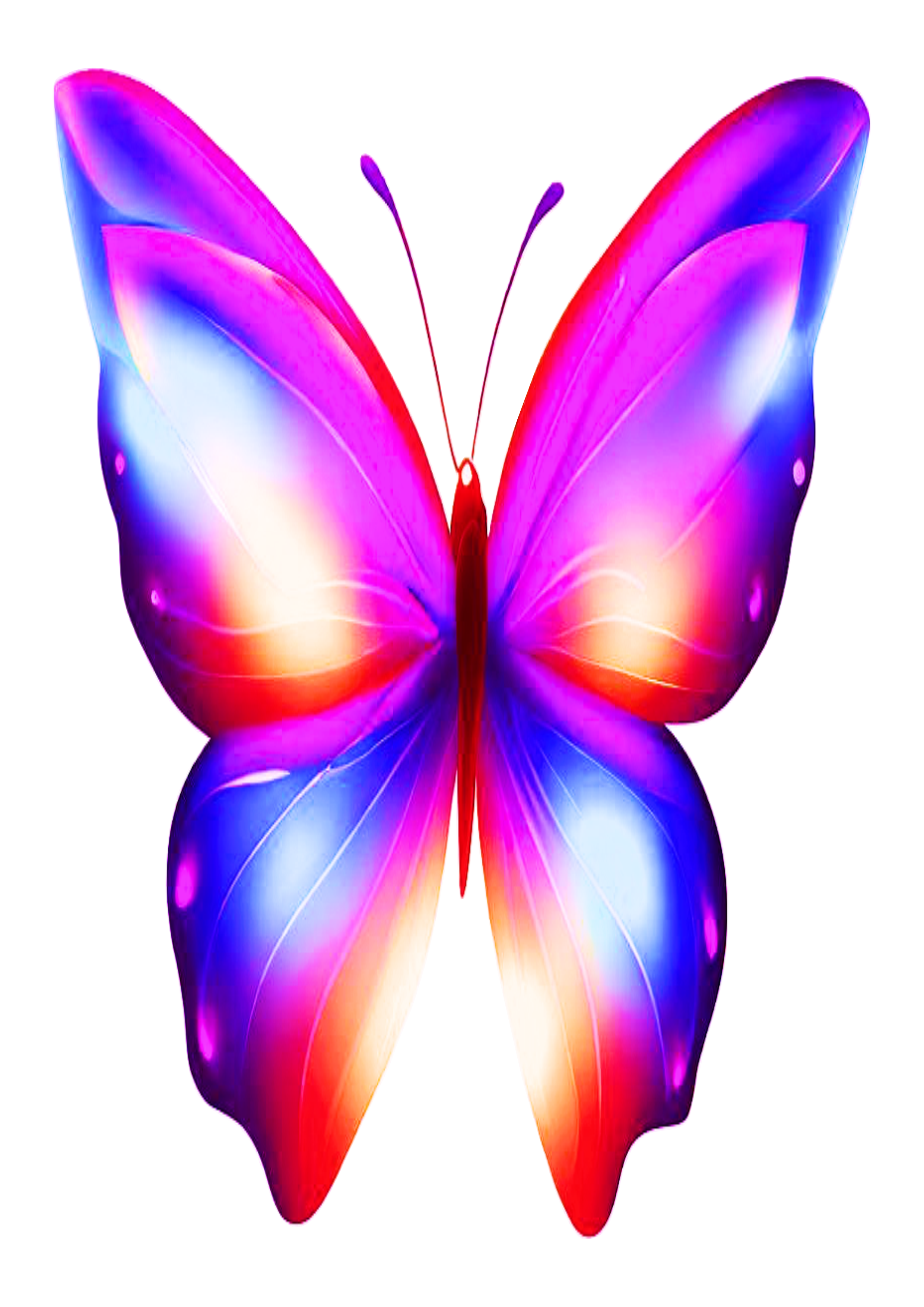 Ilustração de borboleta multicolorida aquarela azul roxo rosa fundo transparente arte conceitual png